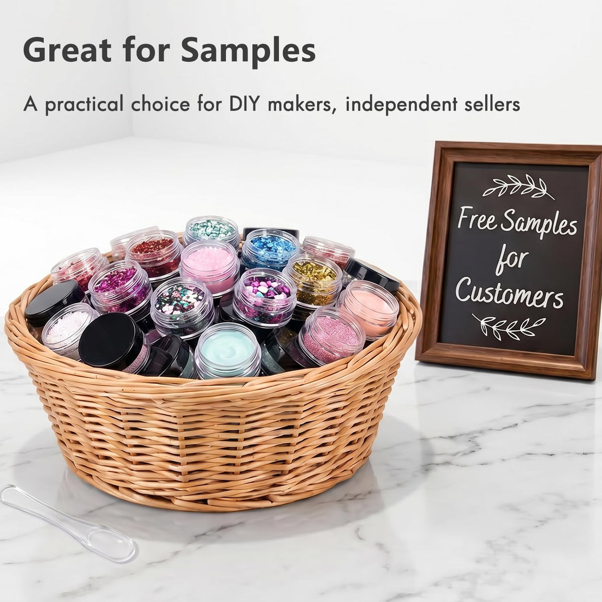 5 Gram Sample Containers 200 Count Small Travel Containers - GOLACKY Official Imagery - 8