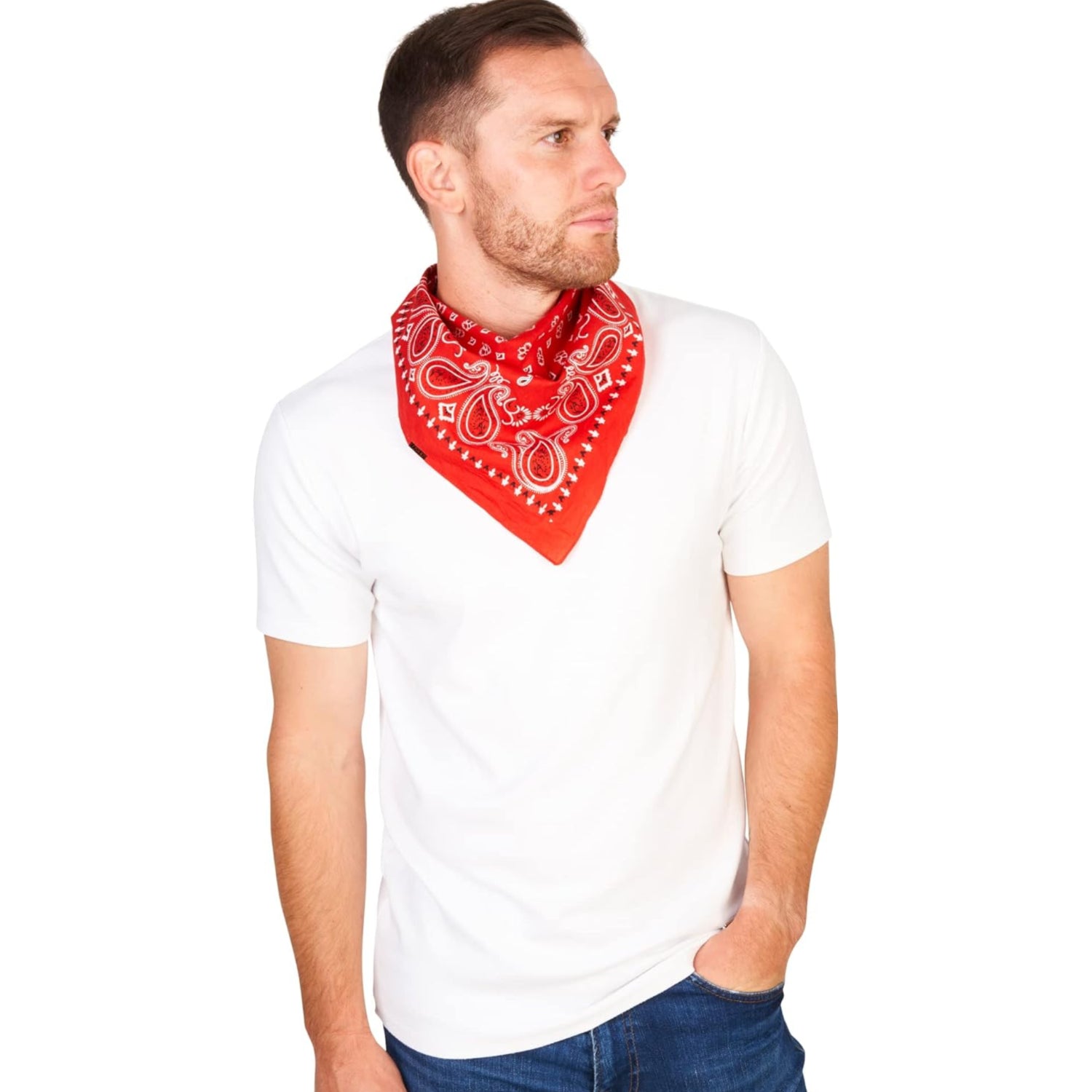 LOVARZI premium cotton bandana scarf for men and women, versatile neck and headwear ideal for sports and outdoor activities
