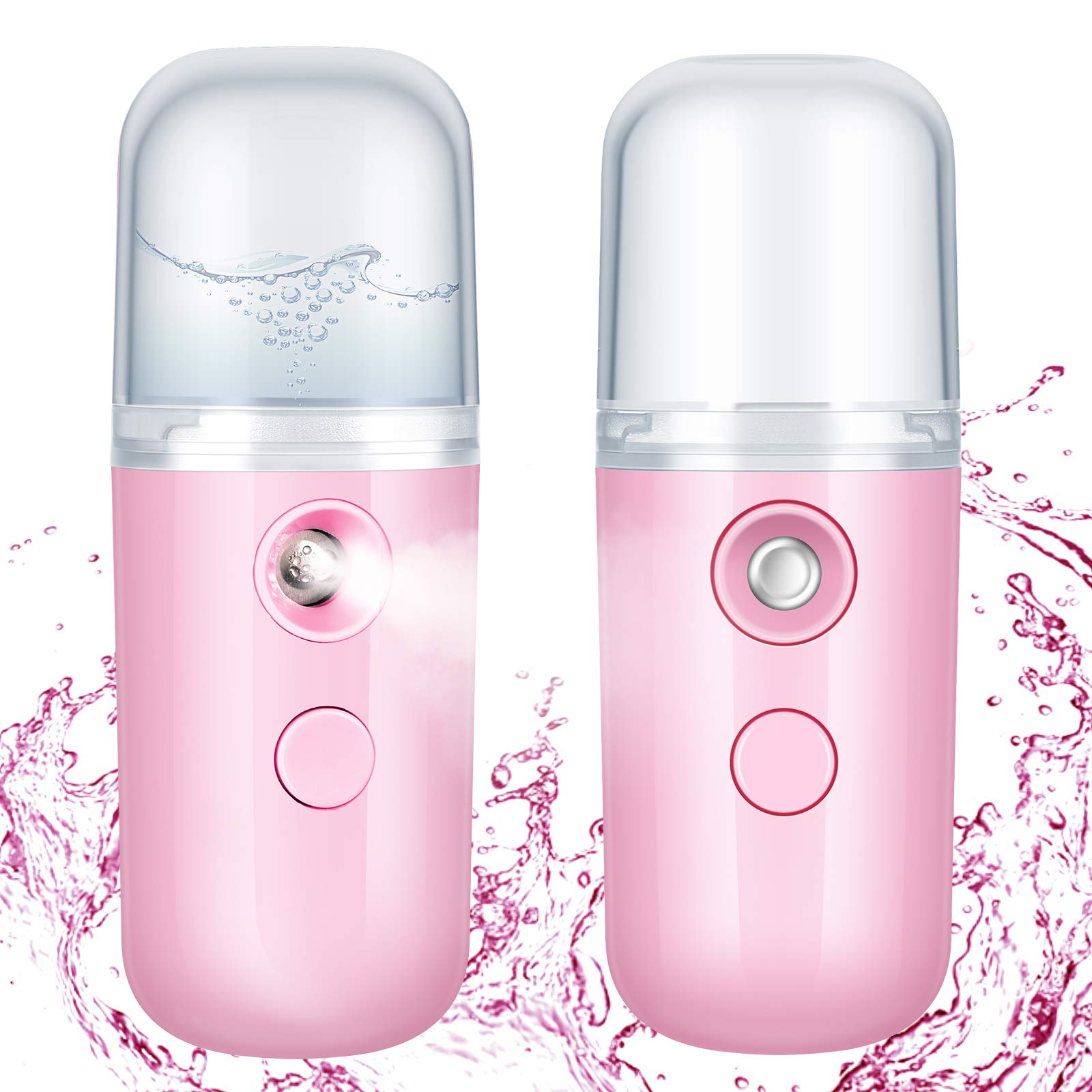 Honoson 2 Pack Nano Facial Mister for Lashes Sprayer,Pink - Product Imagery