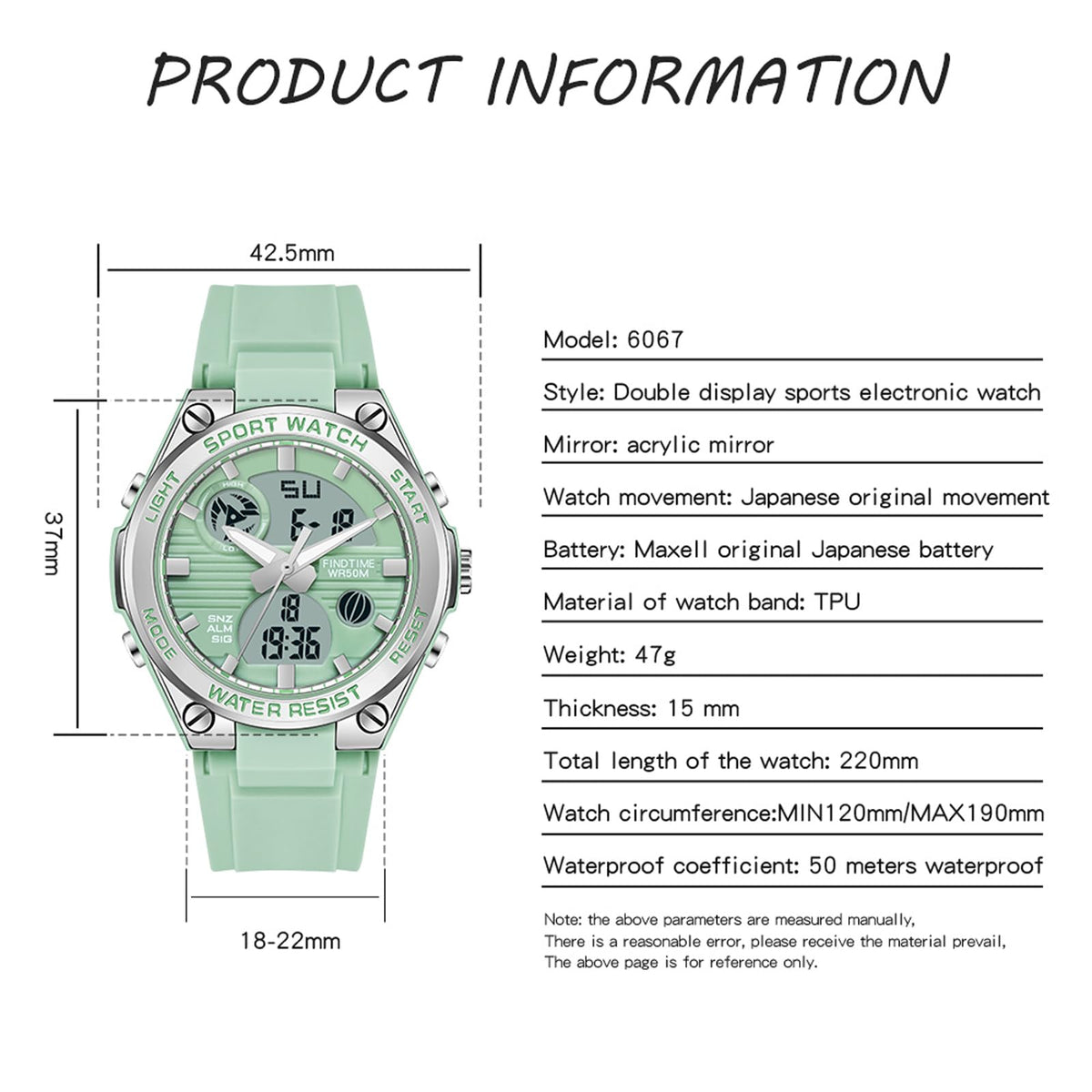 findtime Womens Digital Watch Sport Waterproof Watch Analog - findtime Official Imagery - 7