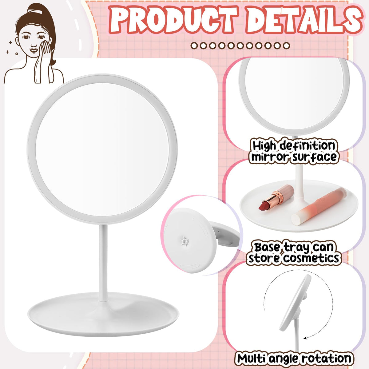 DoubleFill 6 Pcs Spa Party Mirrors Gifts Bulk Sleepover - DoubleFill Official Imagery - 4