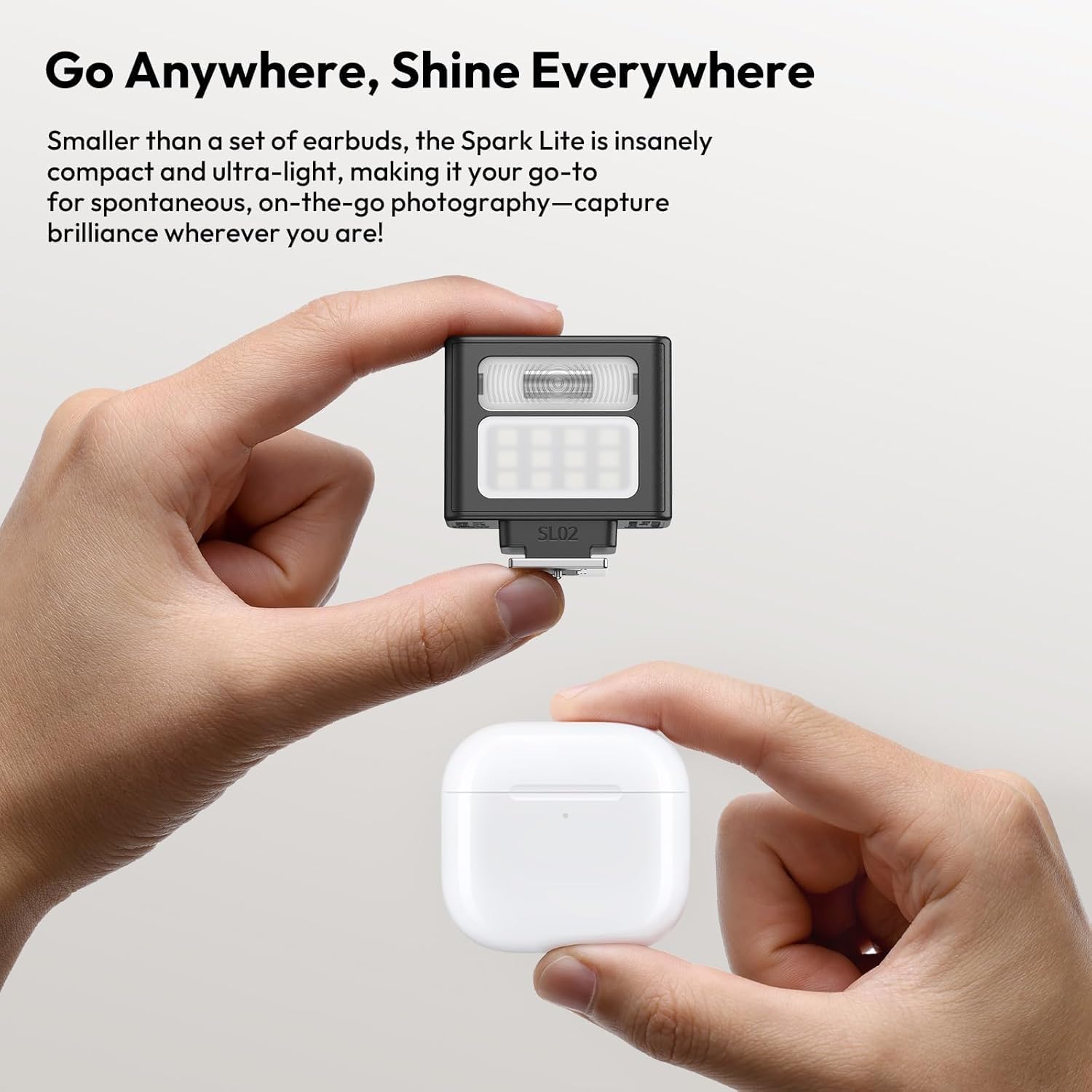 ULANZI SL02 camera flash with built-in video light, GN8, 6500K mini speedlite, not compatible with Sony ZV-1F.