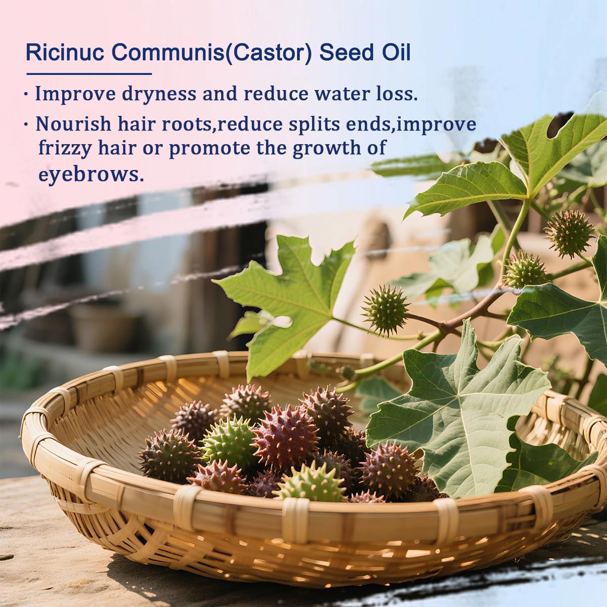 WenFeng Organic Castor Oil Roll On with Rose Quartz Roller Ball - WenFeng Official Product View 3