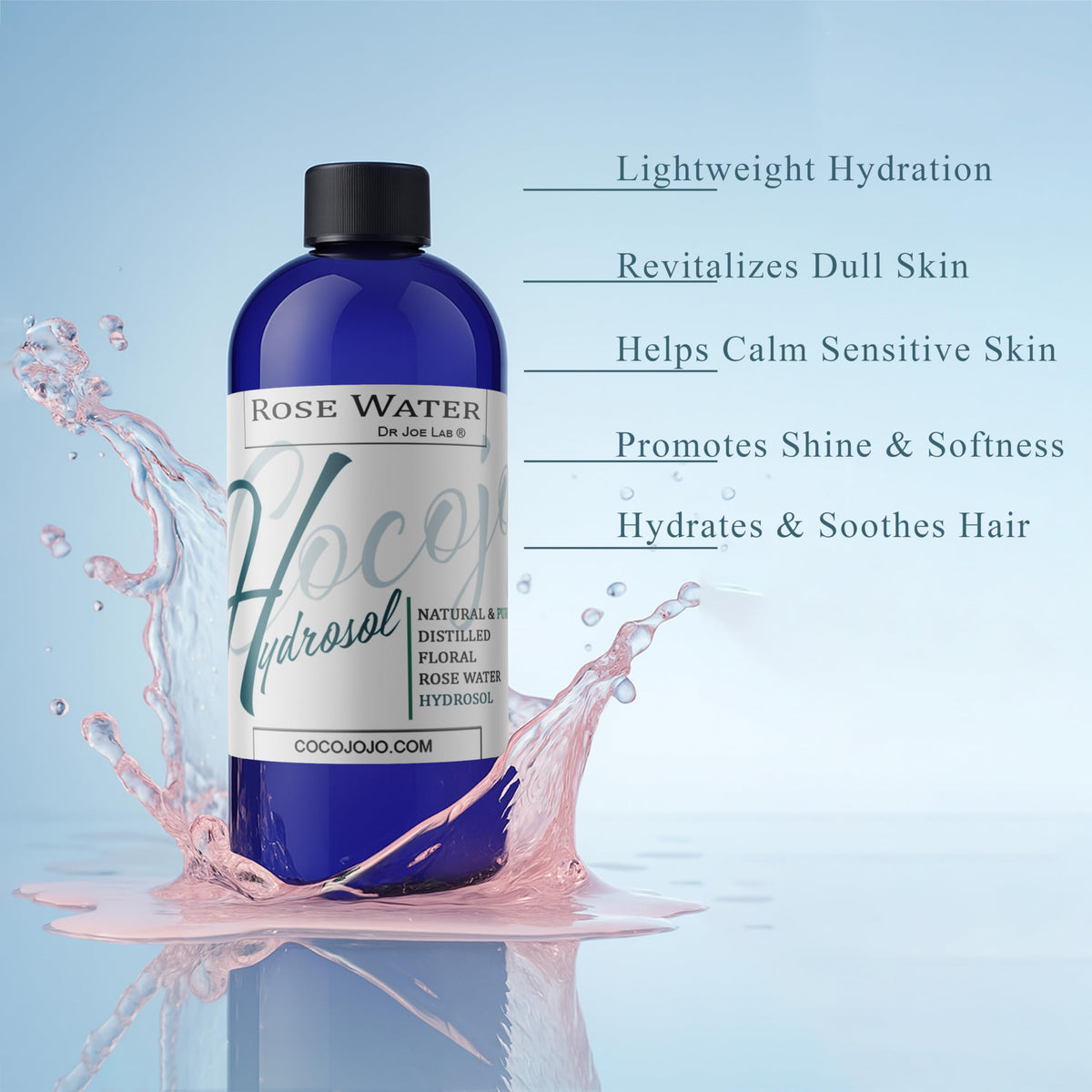 Rose Hydrosol Water Spray Toner 32 oz for Face Hydrating - cocojojo Official Imagery - 4