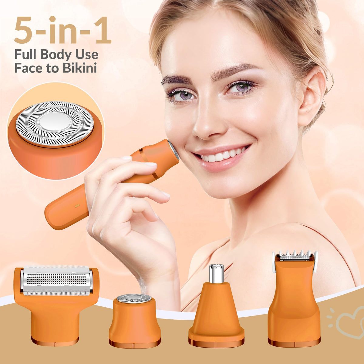 KINGTEE 5 in 1 Electric Bikini Trimmer for Women IPX7 - KINGTEE Official Imagery - 5