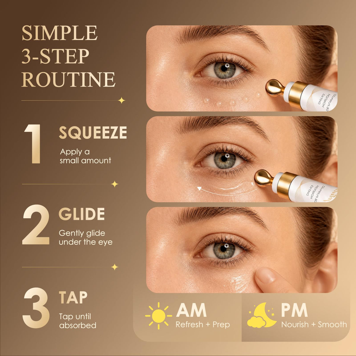 Under Eye Serum for Dark Circles Puffiness Caffeine Retinol - BIYSBER Official Imagery - 7