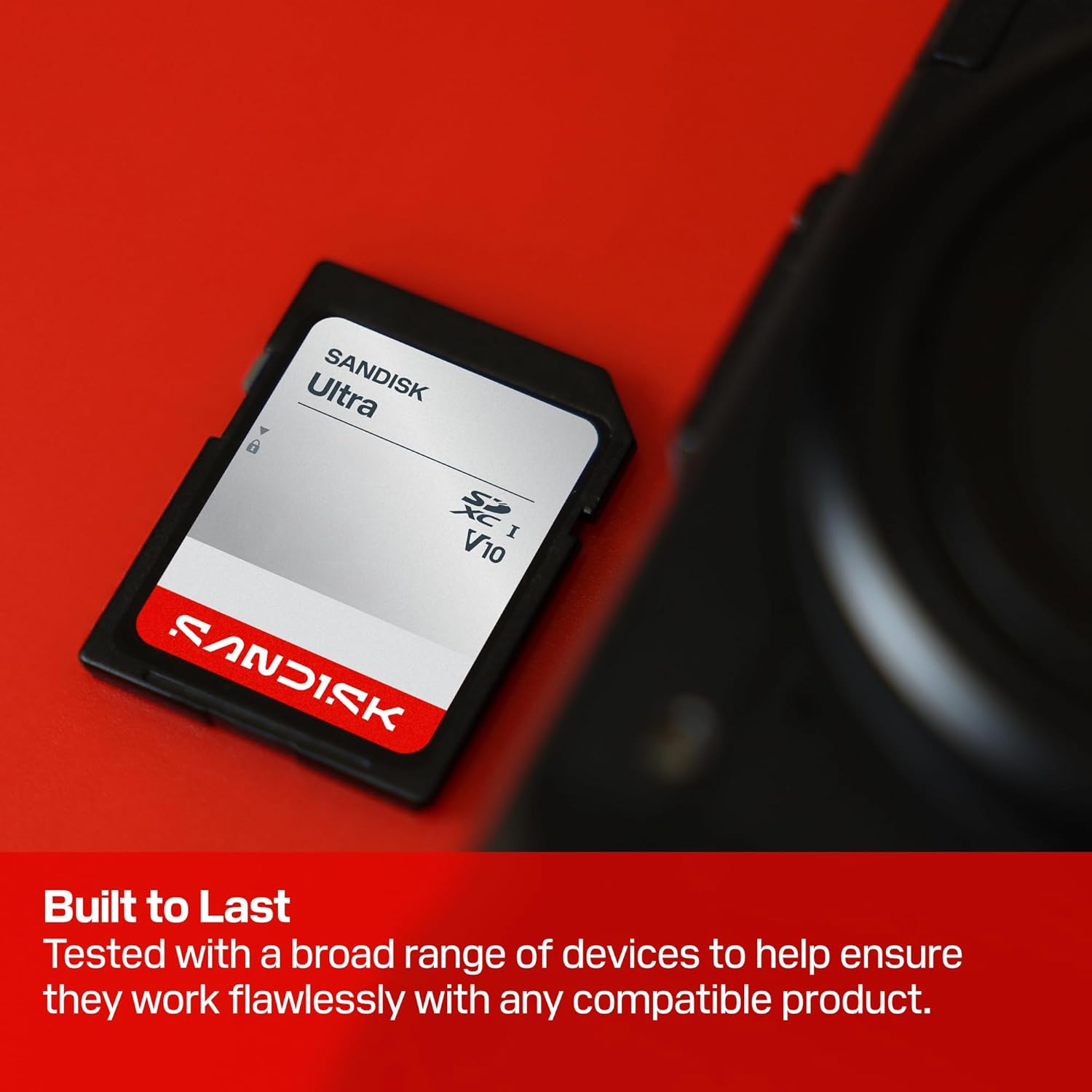 SanDisk 128GB Ultra SDHC UHS-I and SDXC UHS-I memory cards by Elefair, featuring up to 195MB/s read speed.