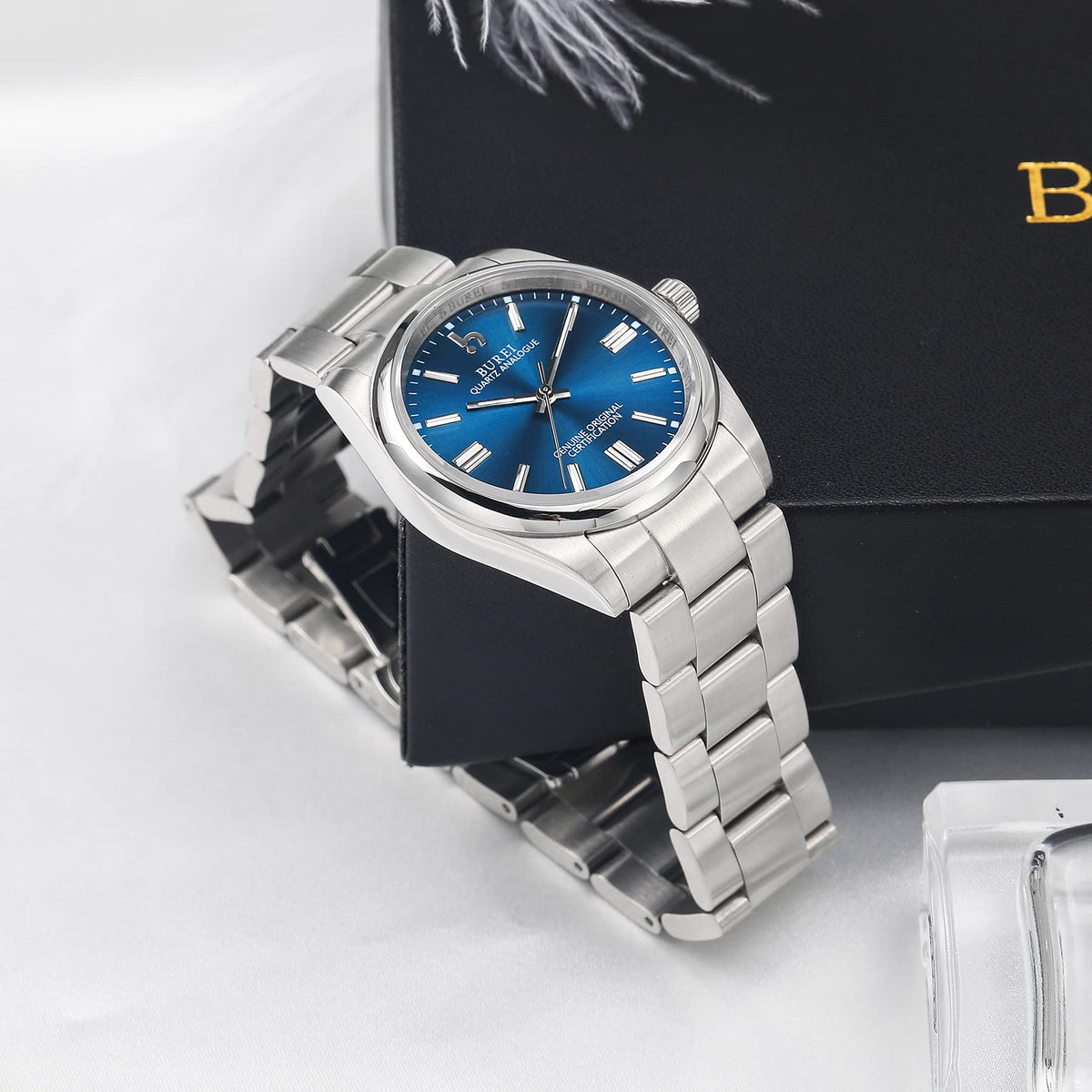 BUREI Women s Classic Quartz Watch 36mm Silver Stainless - BUREI Official Imagery - 4