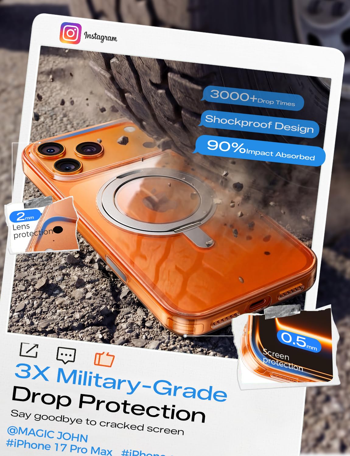 Magic John for iPhone 17 Pro Max Case with 360 Magnetic - MAGIC JOHN Official Imagery - 3