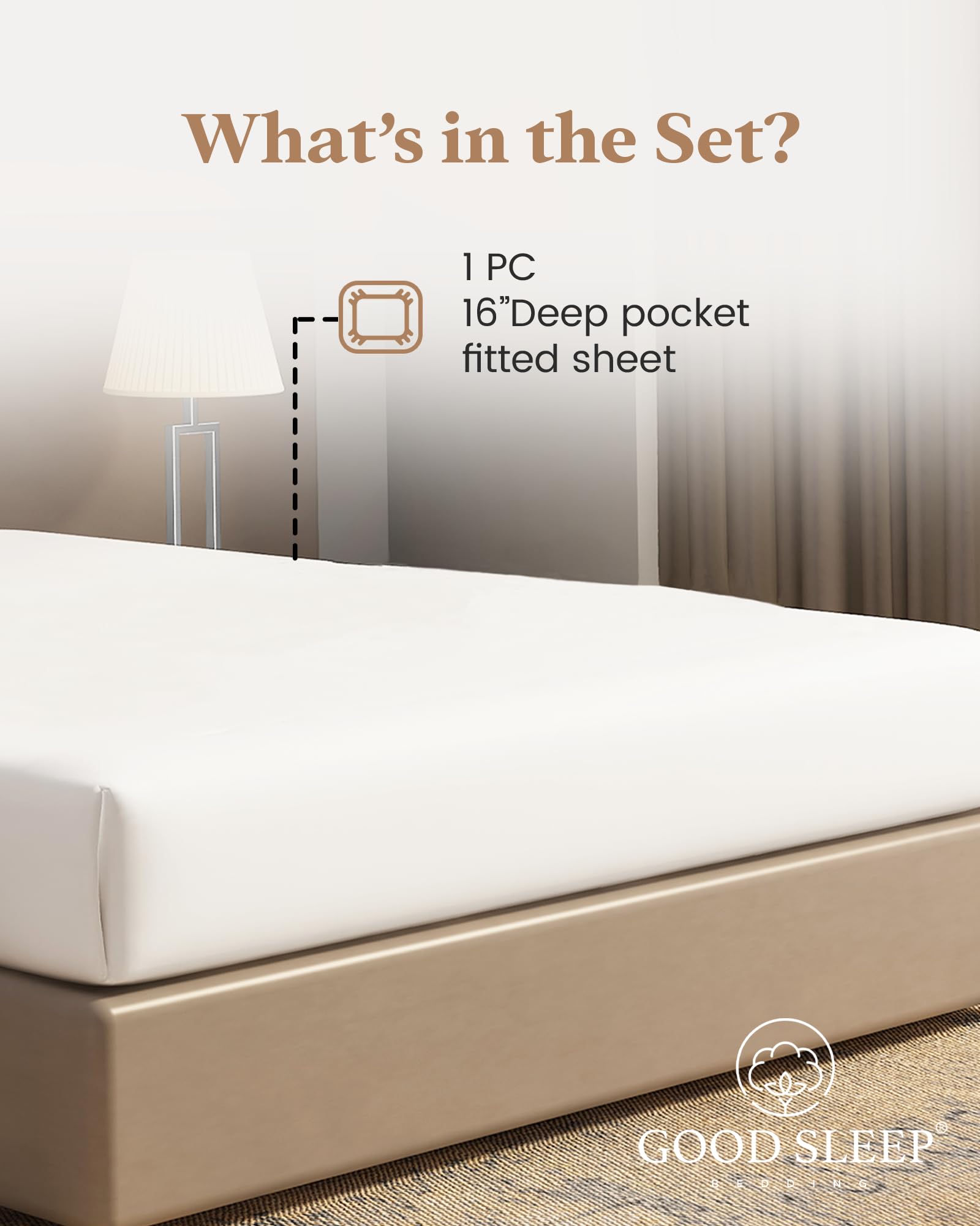 Good Sleep Bedding 100% Egyptian Cotton Twin XL Fitted Sheet, 100 - Good Sleep Bedding Official Product View 2