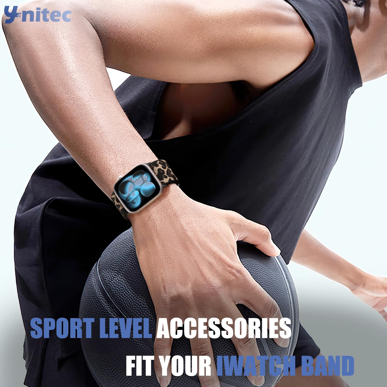 Ynitec Leopard Stretchy Band for Apple Watch 40mm 38mm 41mm 42mm, Spor - View 8