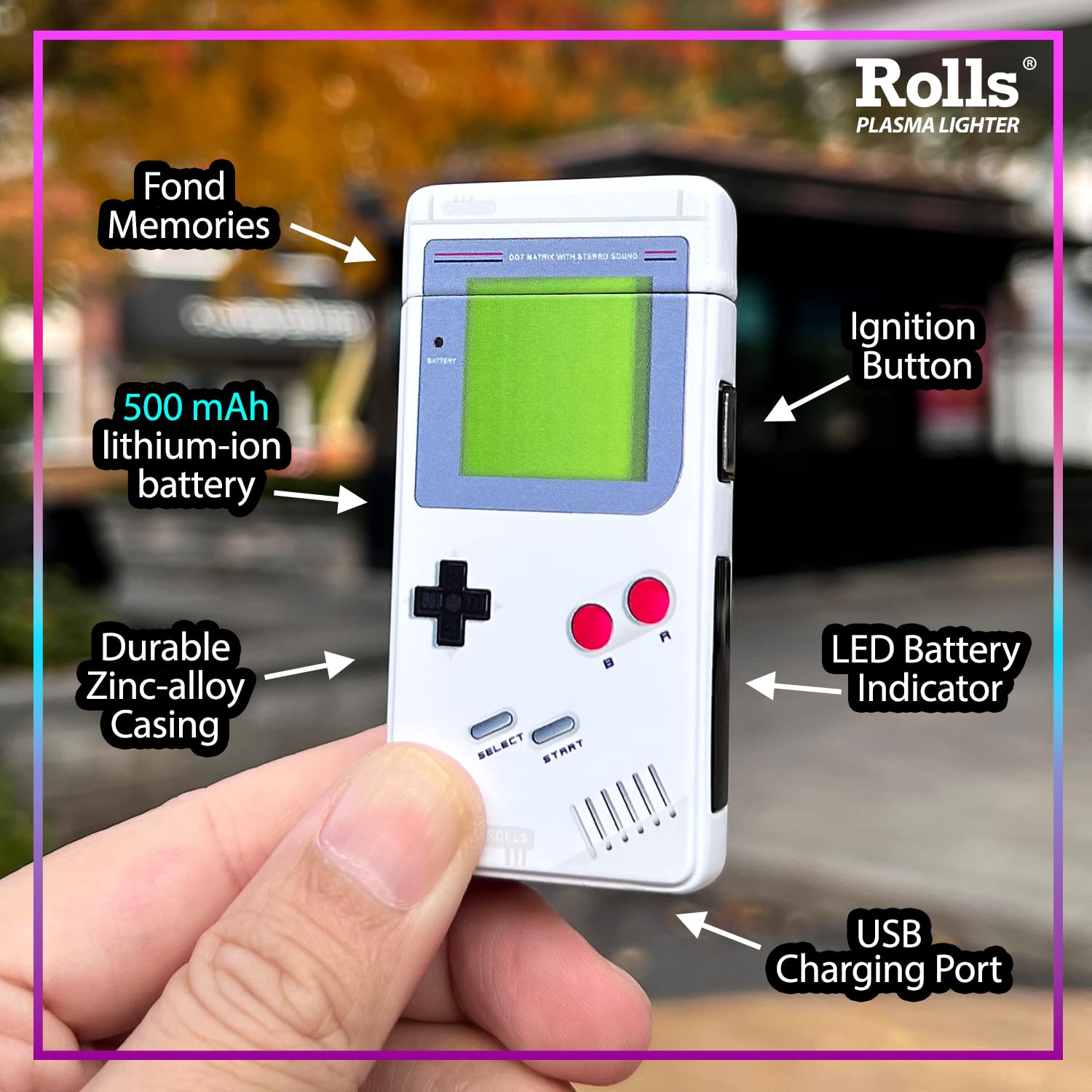 Rolls Electric Lighter - Cool Lighters - Retro Gamer Gifts for Men - Cool Gadget - Rolls Plasma Lighter Official Product View 2