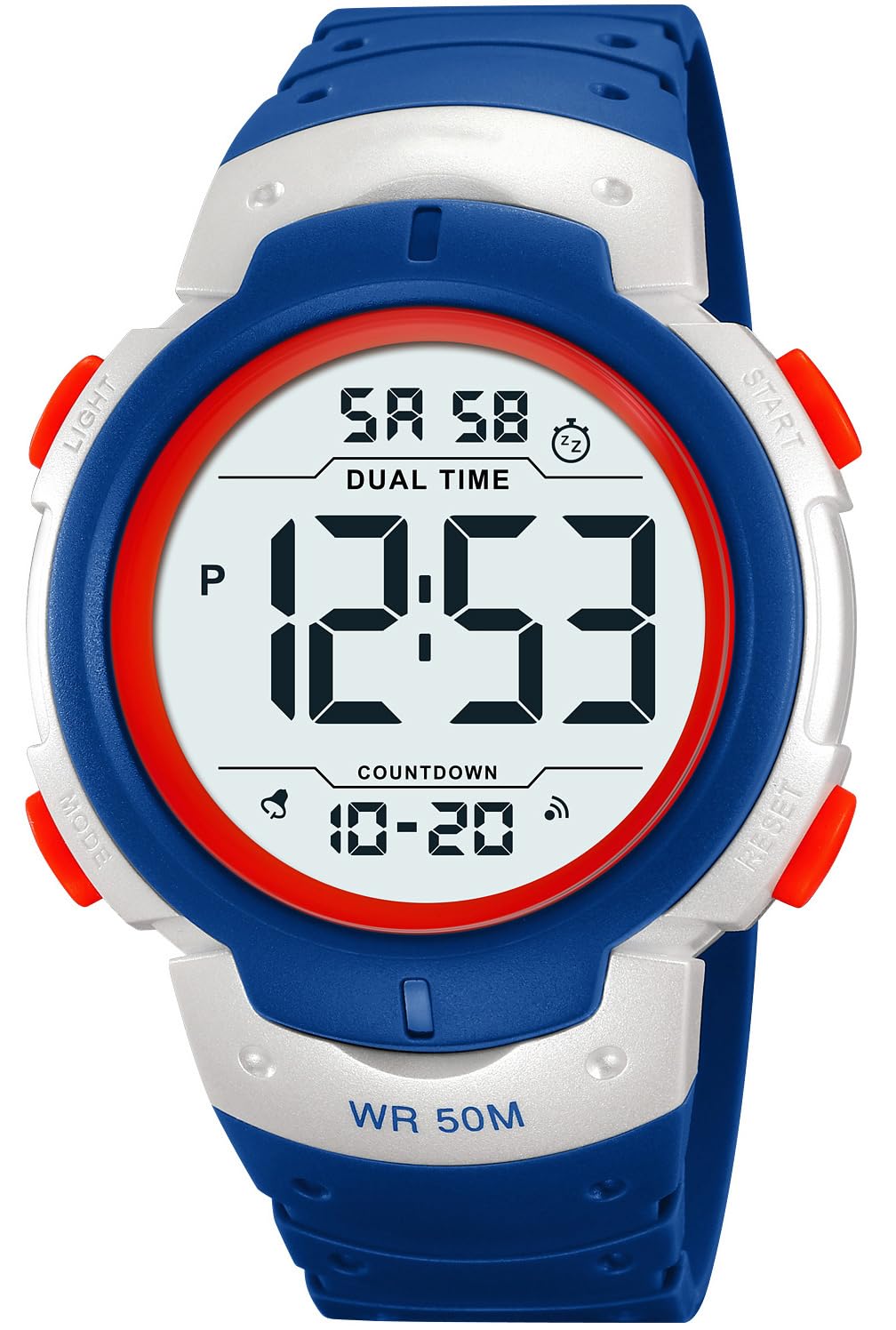 PASOY Men's Simple Outdoor Sports Digital Watch Waterproof Swim 50MM - View 9