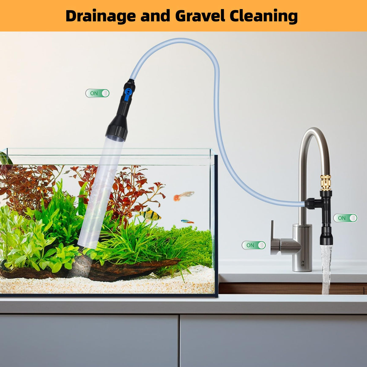 Gravel Vacuum for Aquarium Fish Tank Siphon 30 Feet - DXOPHIEX Official Imagery - 7