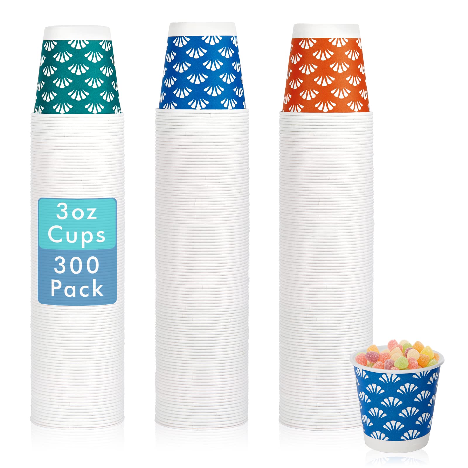 JollyPack 300 Pack 3 oz Disposable Bathroom Paper Cups, Small - Product Imagery