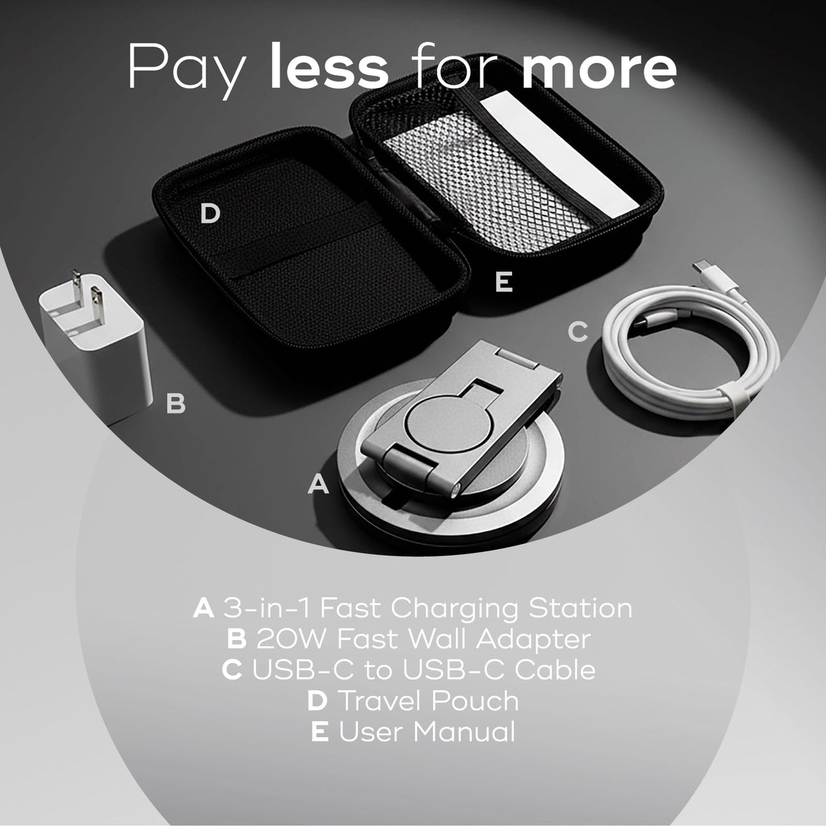 Travel Charger 3 in 1 Aluminum Wireless Charging Station - CenciTech Official Imagery - 8