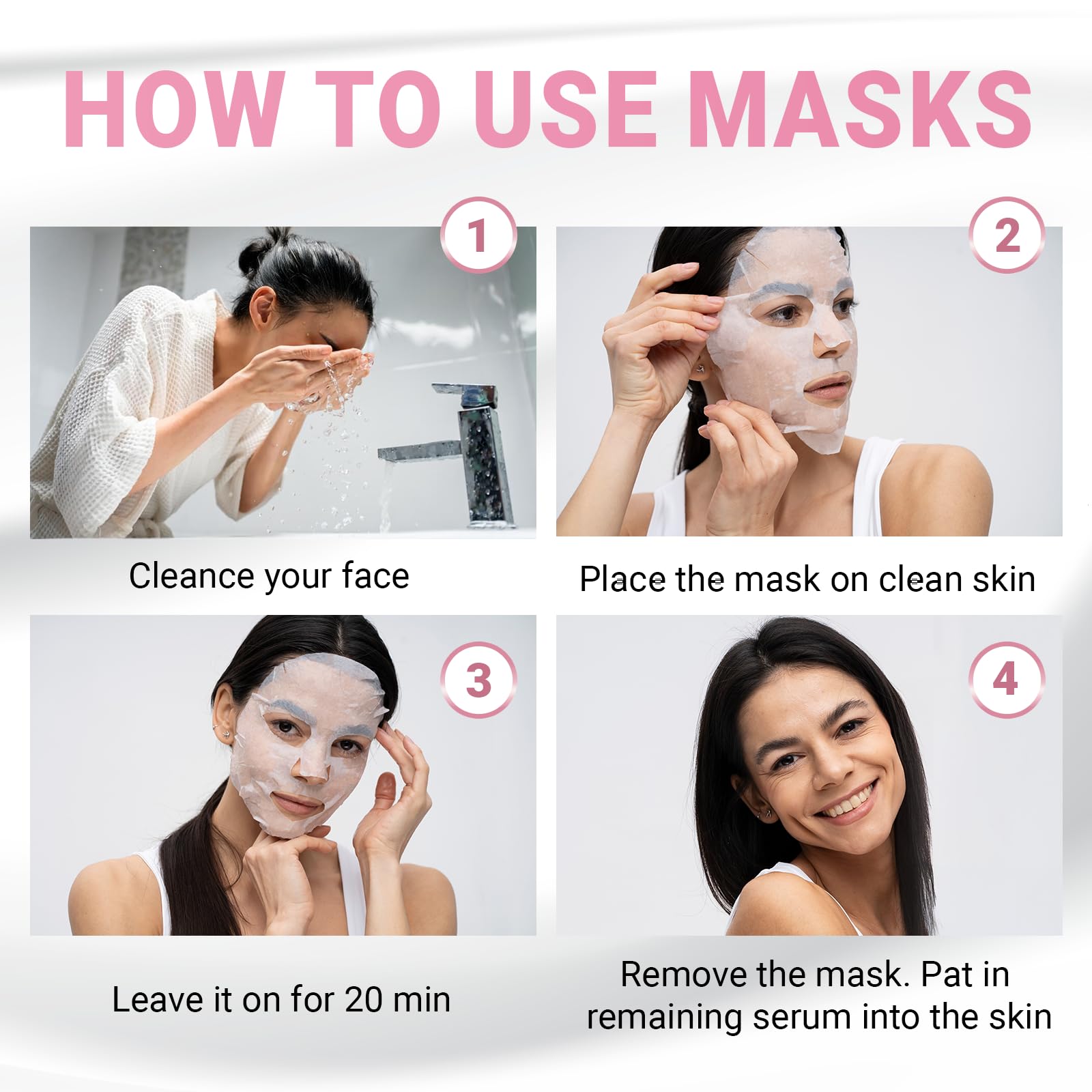 VIABEAUTY 24 Pack of Collagen Face Mask with Ceramides - VIABEAUTY