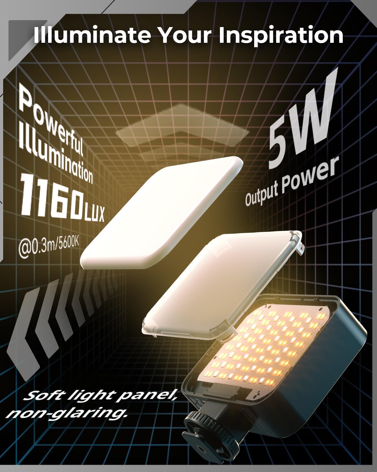 SmallRig Vibe P96 Pro LED video light for cameras, portable photography lighting with adjustable brightness and compact design.