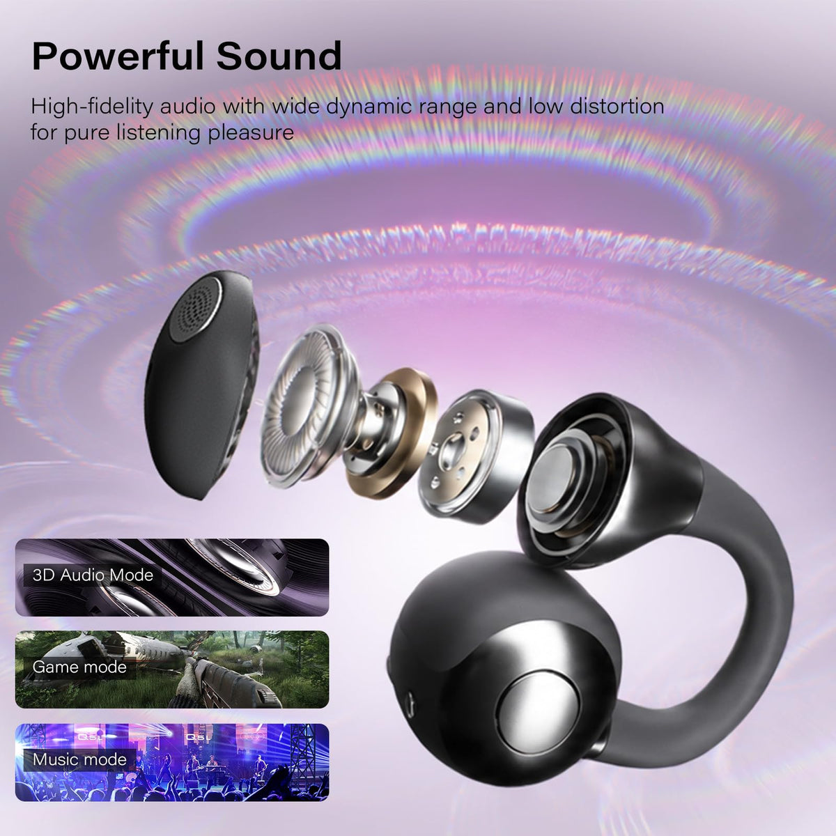 Open Ear Clip on Earbuds Bluetooth 6 0 Open Earbuds Touch - eDepot Official Imagery - 3