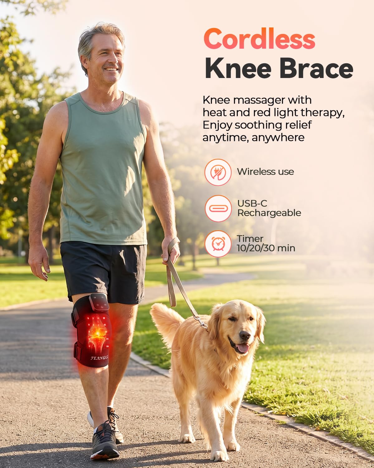 Feangli Red Light Therapy Knee Massager | Pain Relief