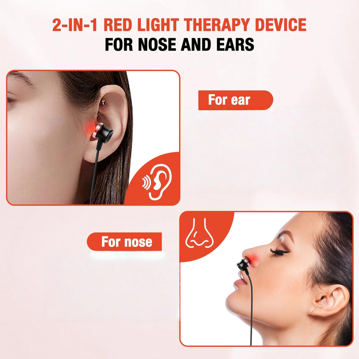 650nm Red Light Therapy Device for Nose Ear Portable Neck - aswaysun Official Imagery - 3