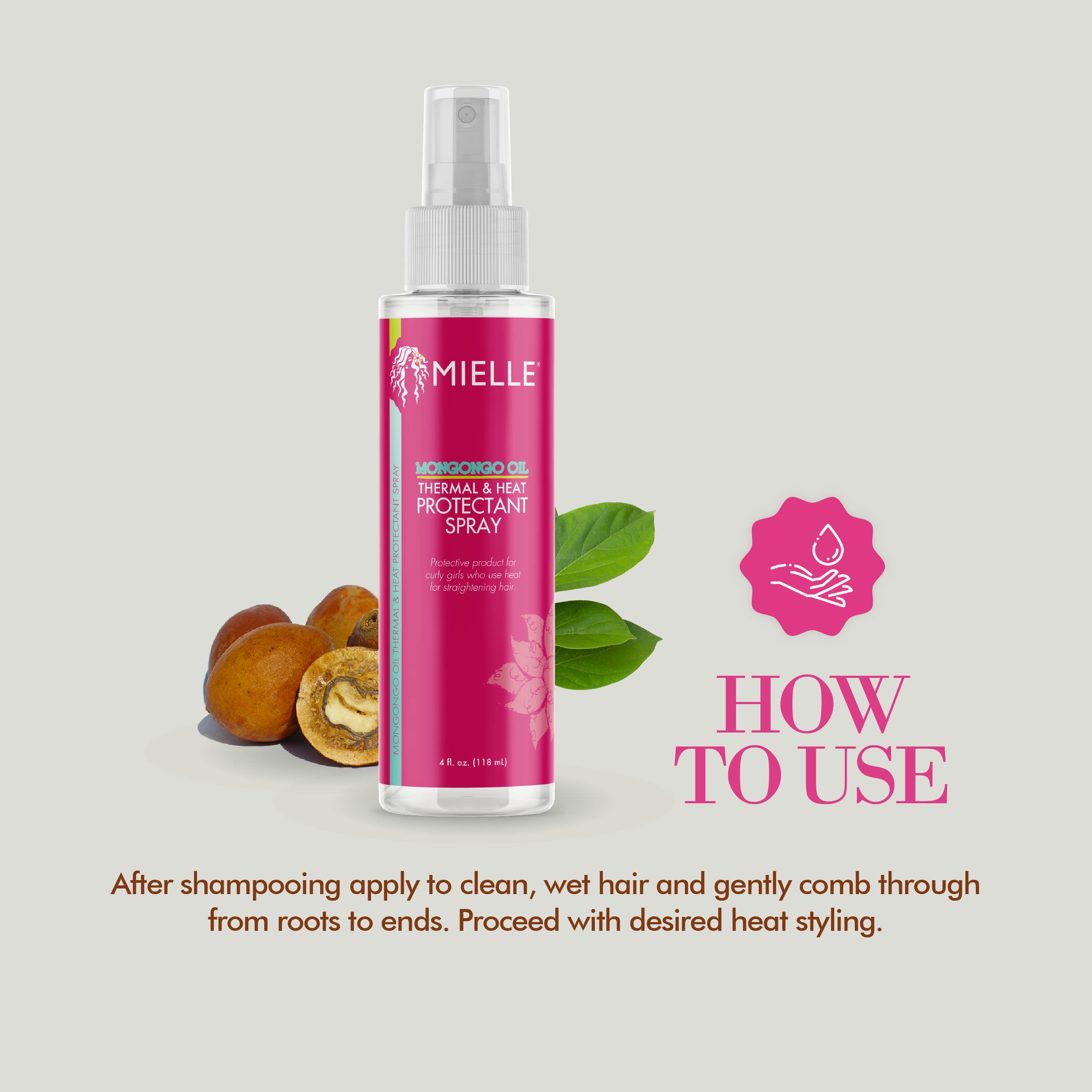 Mielle Organics Mongongo Oil Thermal & Heat Protectant Spray, Protects Hair - Mielle Organics Official Product View 6