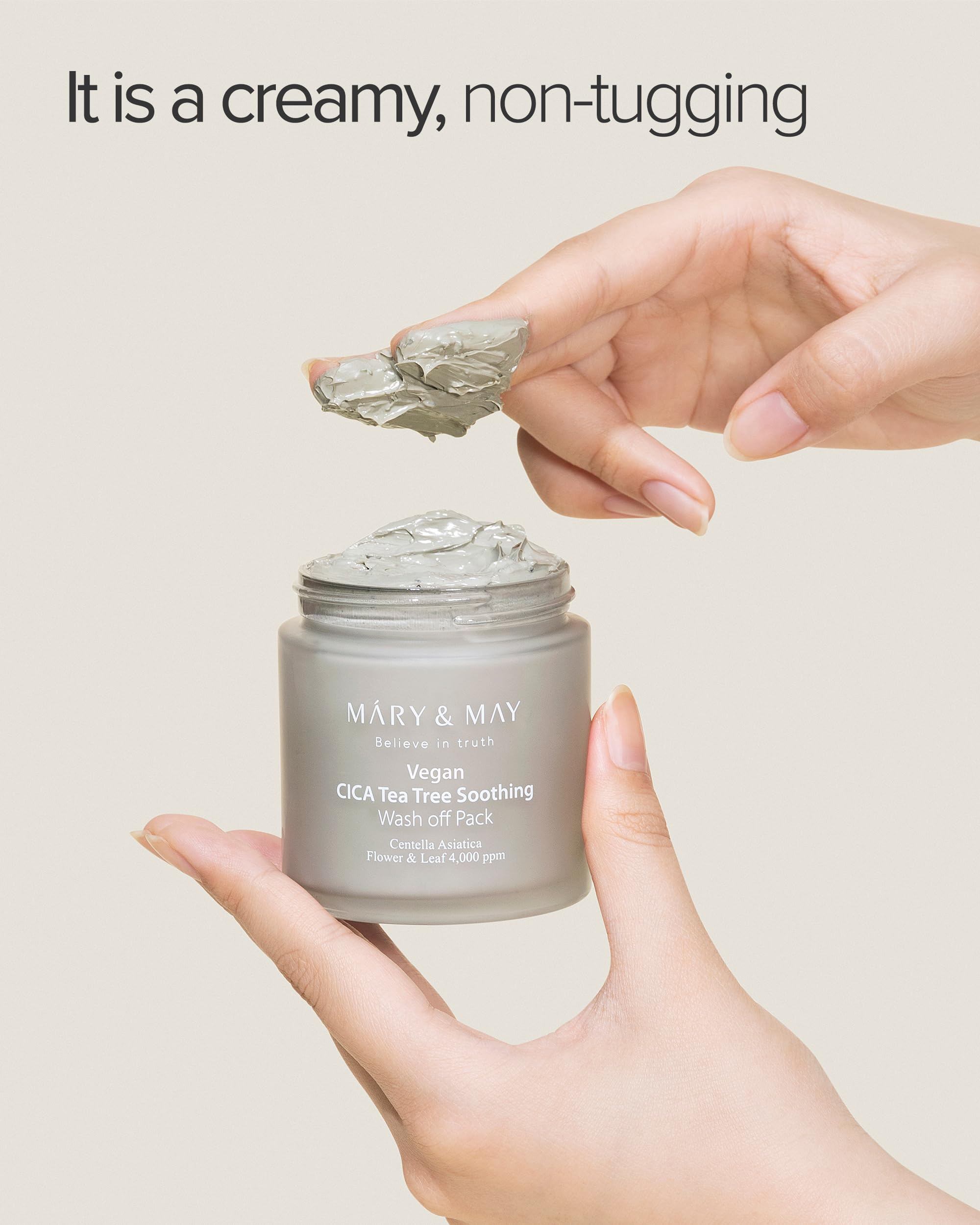 Mary&amp;May Vegan Cica Tea Tree Wash-Off Clay Mask, 4.23 oz - Mary&amp;May