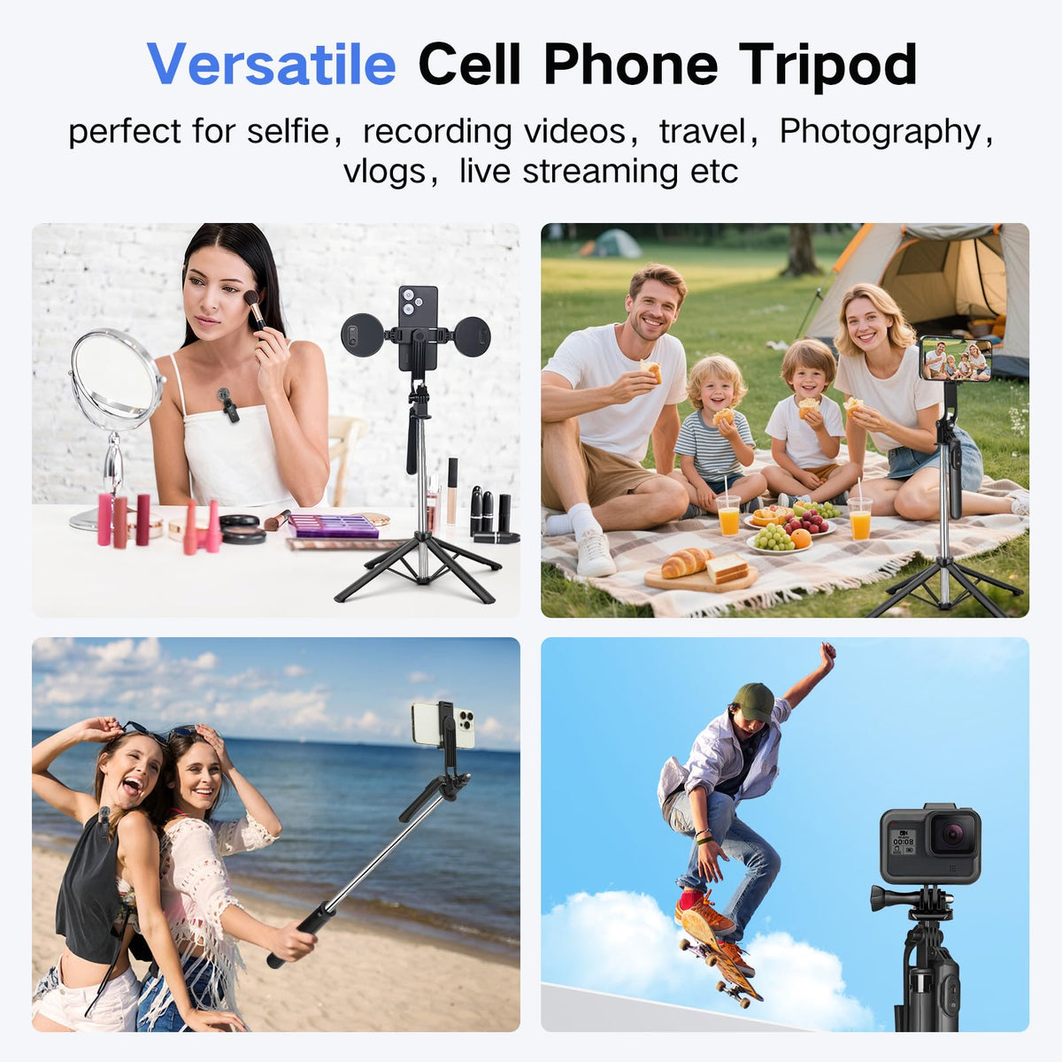 Vlogging Kit for iPhone Android Metal Selfie Stick Tripod - YUANRAN Official Imagery - 4