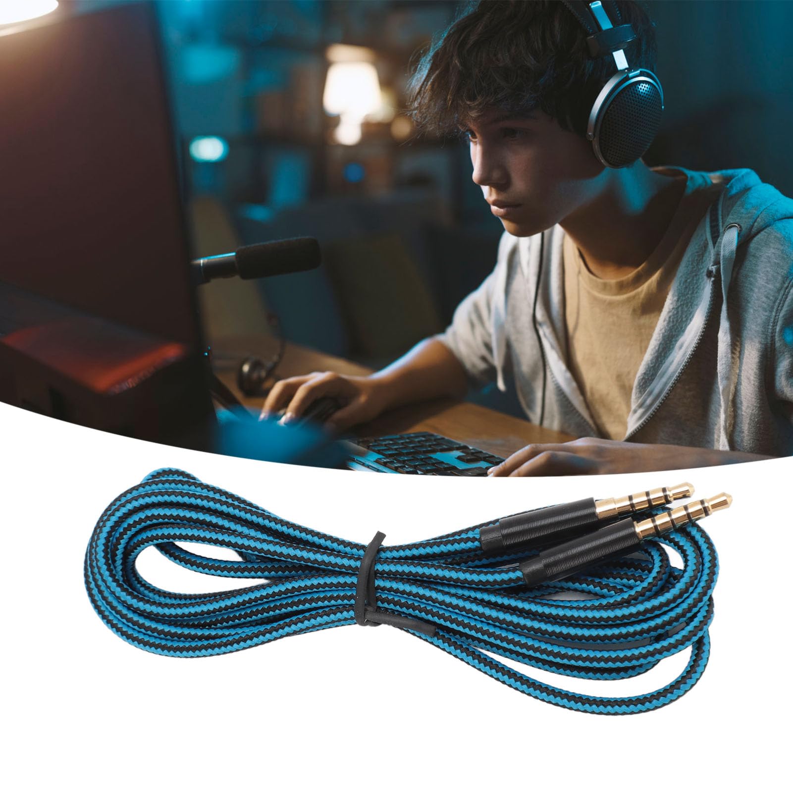 ASHATA 3.5mm 5 Pole Plug to 4 Pole Plug Cable, Compatible A30 Hea by ASHATA - Angle View 5