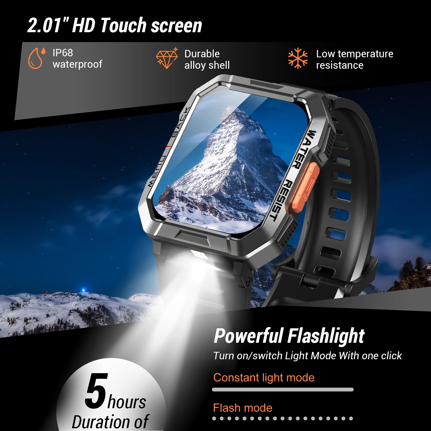 IOWODO Military Smart Watch for Men  , 2.01'' Smart Watch for Android - View 2
