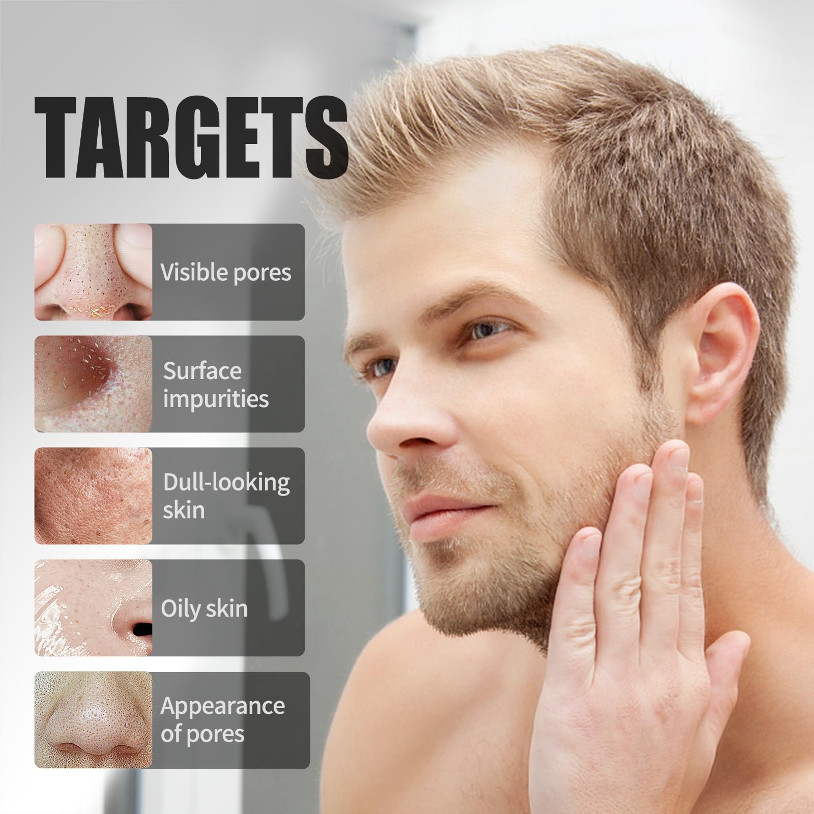 JVR Peel Off Face Mask, Blackhead Mask for Men, Charcoal Peel - JVR