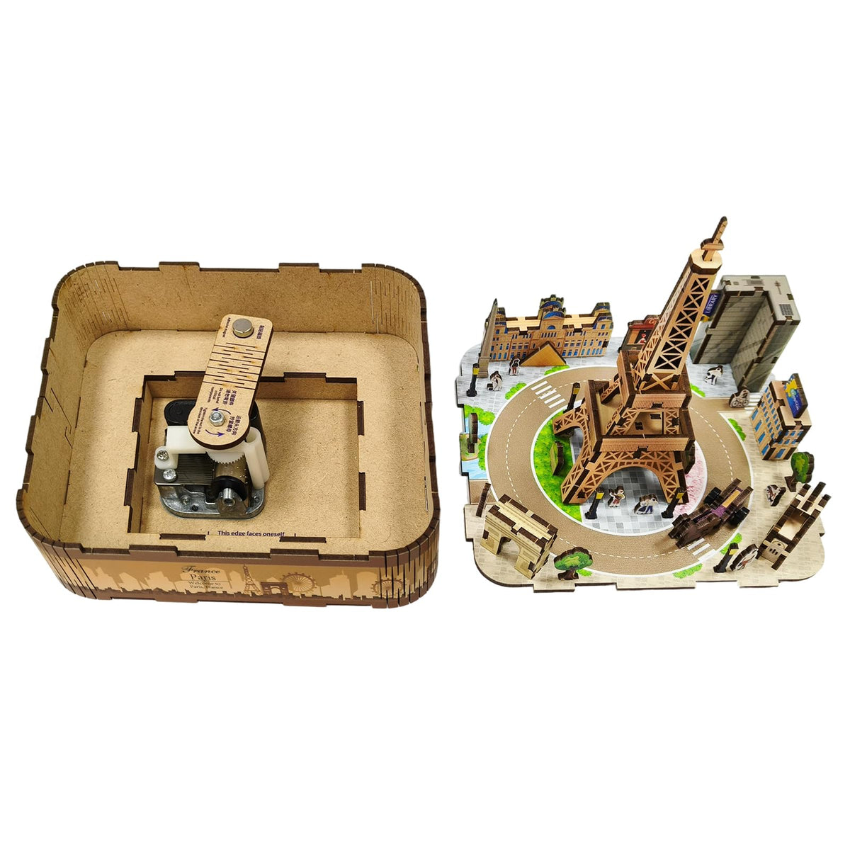 Briskfeel Wooden 3D Eiffel Tower Music Box - Briskfeel Official Imagery - 4