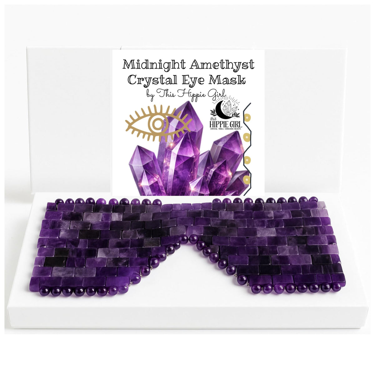 This Hippie Girl Amethyst Eye Mask Natural Crystal Facial - Boho Aromatic Official Imagery - 2