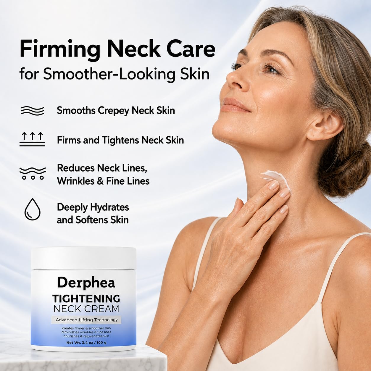 Advanced Neck Cream for Tightening and Firming - DERPHEA Official Imagery - 3