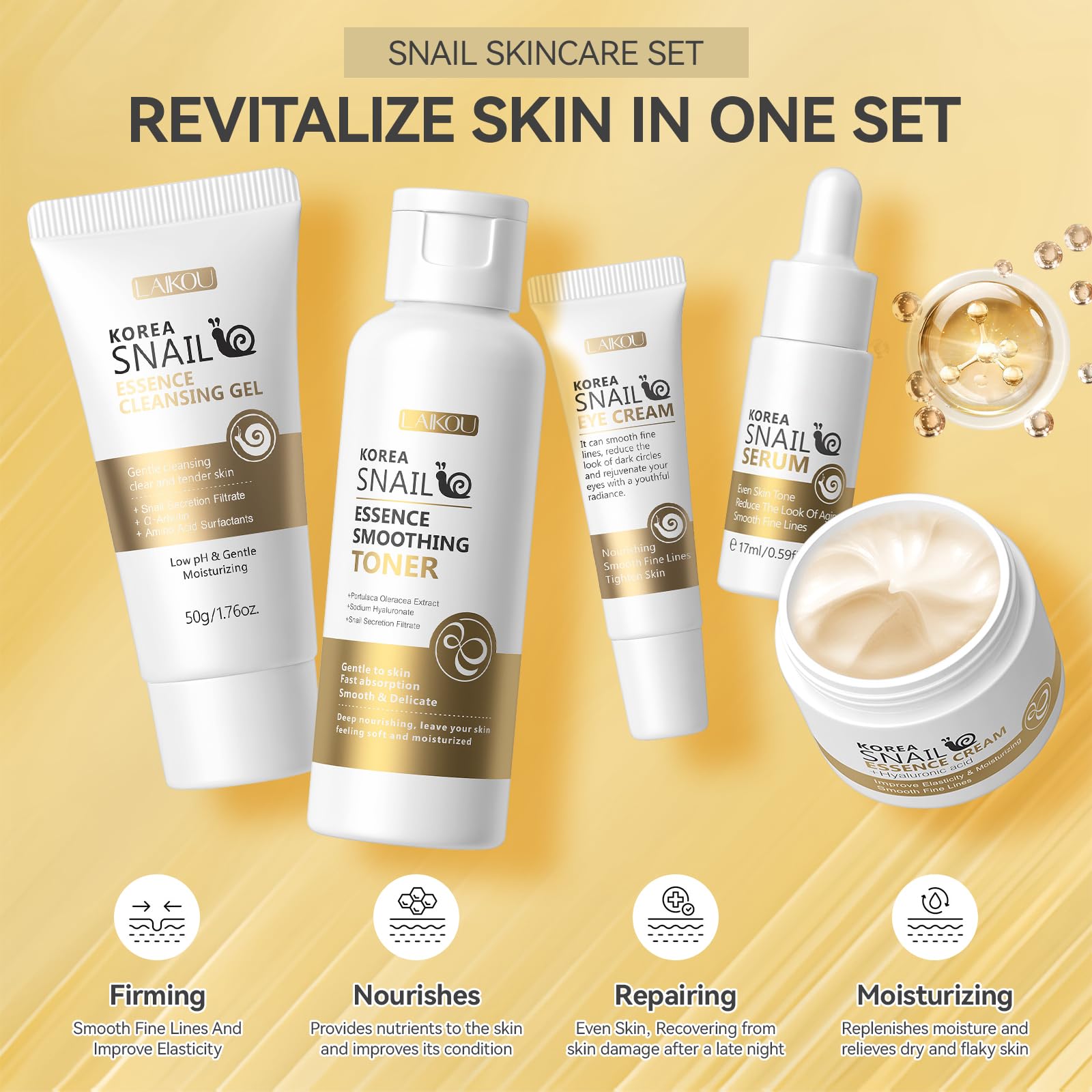 Skin Care Set, Face Snail Revitalizing Skin Care Sets &amp; - Onkessy