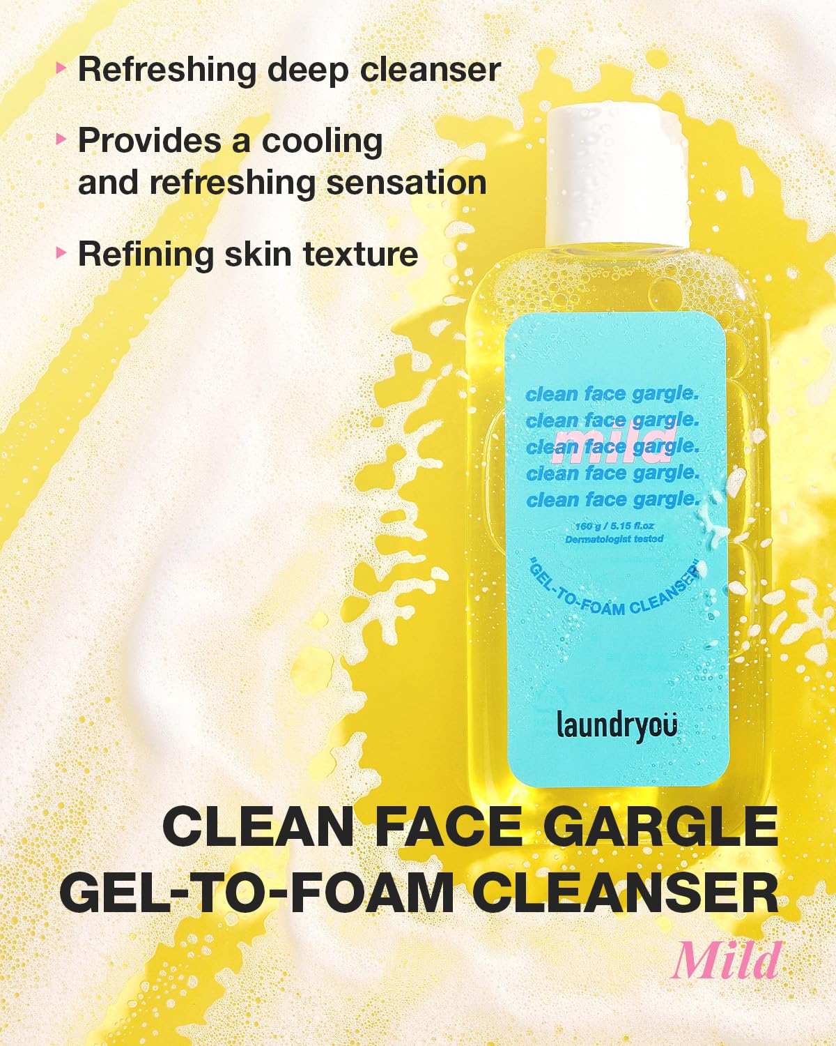 Mild Gel-to-Foam Facial Cleanser – Hydrating PHA Face Wash with - LAUNDRYOU
