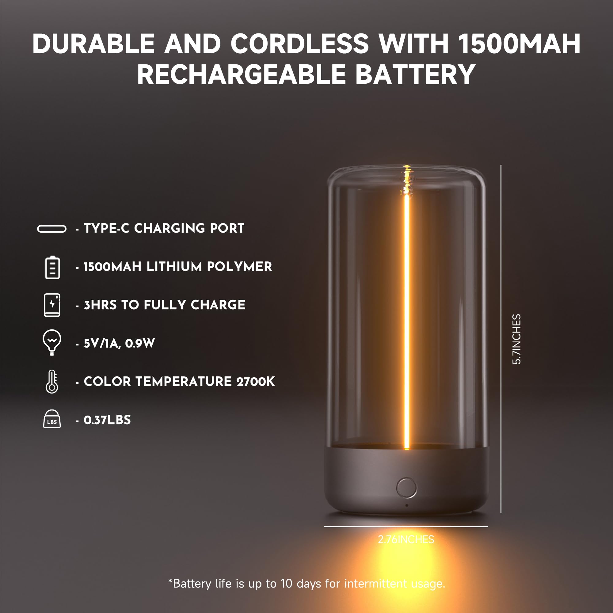 AUGE LIGHT Mini Minimalist Table Lamp, Cordless Lamp, Rechargeable Lam - View 7