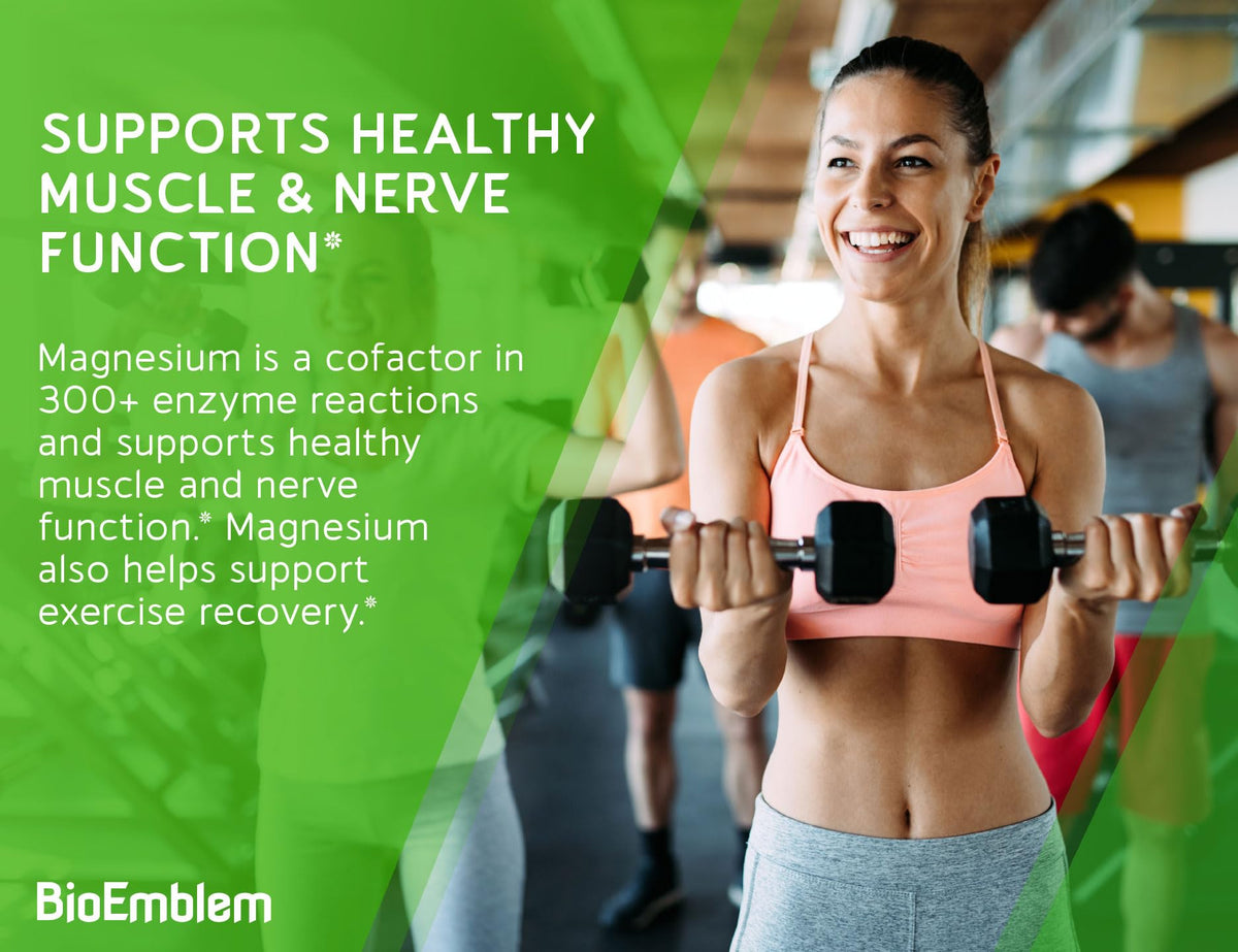 BioEmblem Magnesium Glycinate Complex 300mg Per Serving 90 - BioEmblem Official Imagery - 7