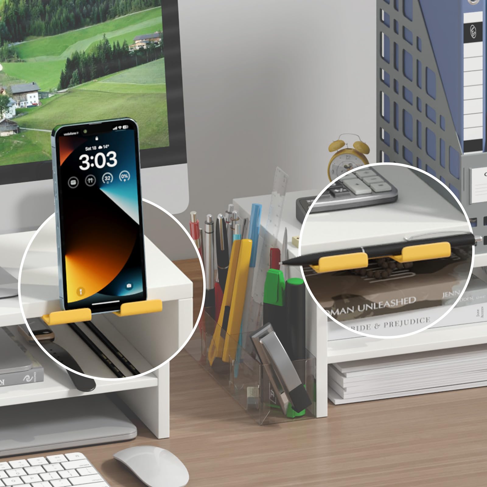 TEAMIX Adhesive Phone Stand with Charging Hole