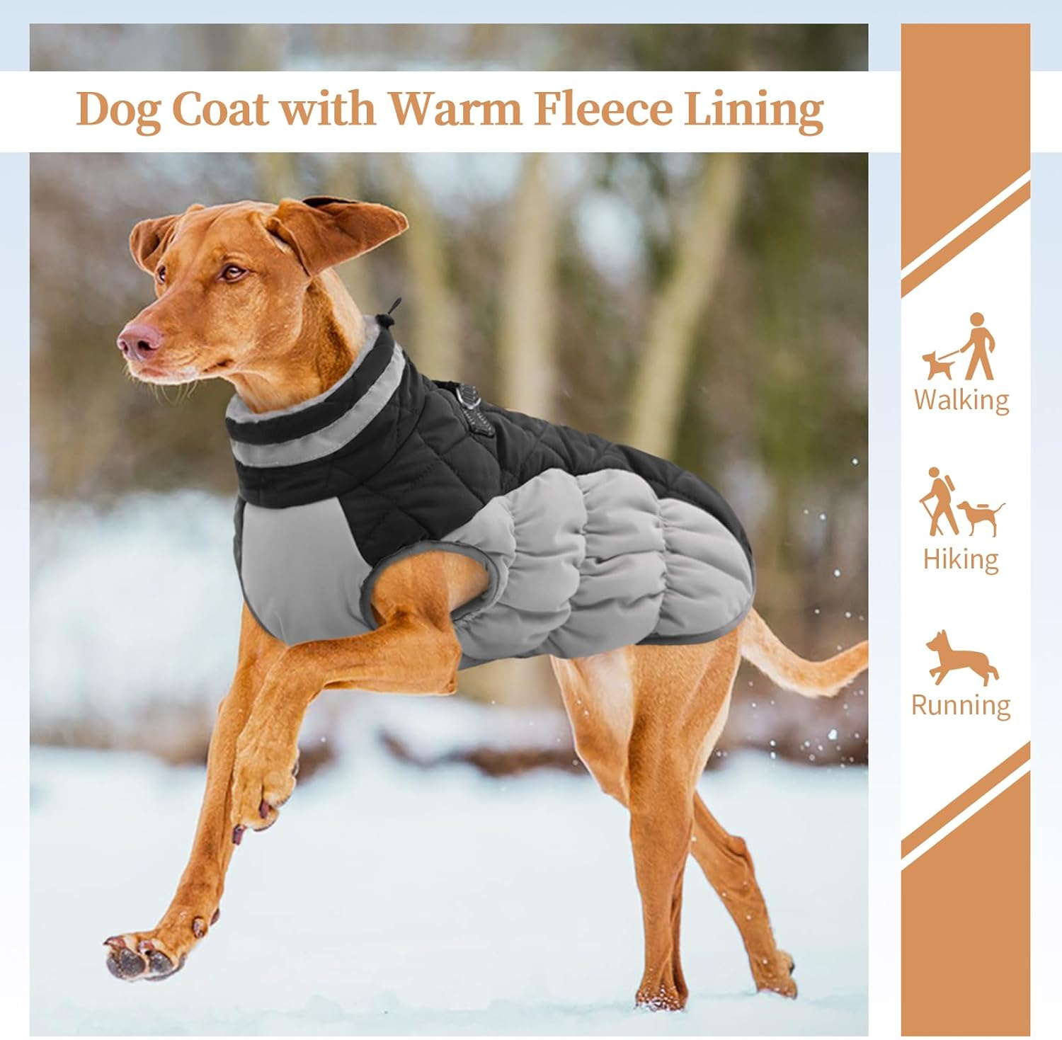 OUOBOB Dog Coats for Large Dogs,XL Dog Coat,Warm Fleece Winter Coat
