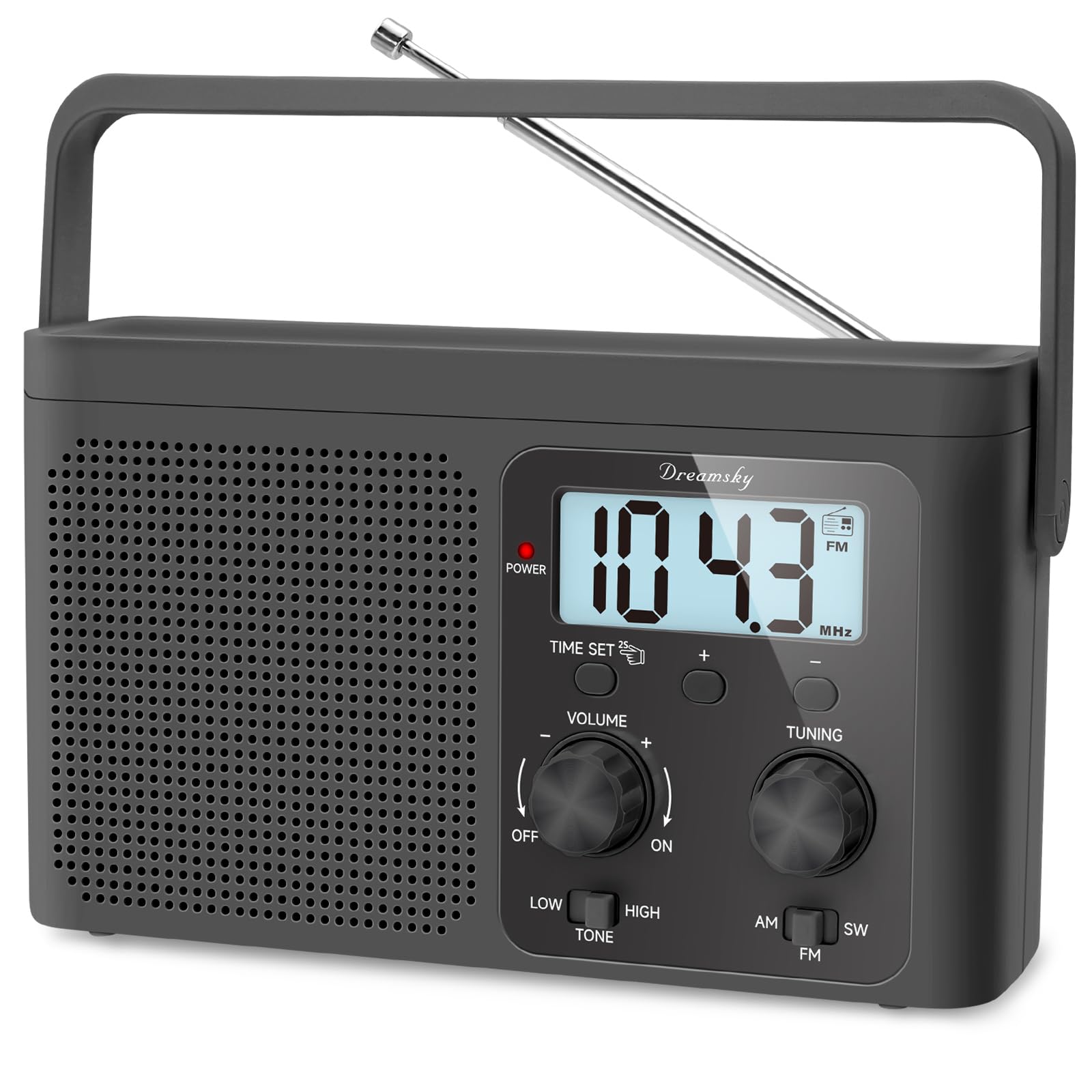 DreamSky Portable AM FM Shortwave Radio | AC & Battery