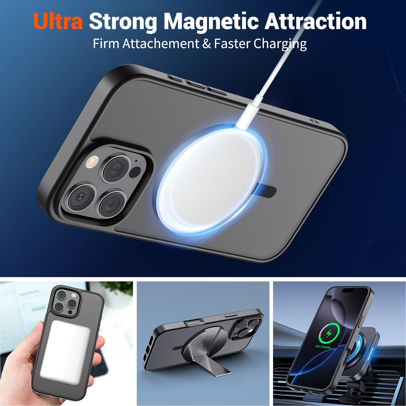 SUPFINE Magnetic for iPhone 16 Pro Max Case Black - SUPFINE Official Product View 5