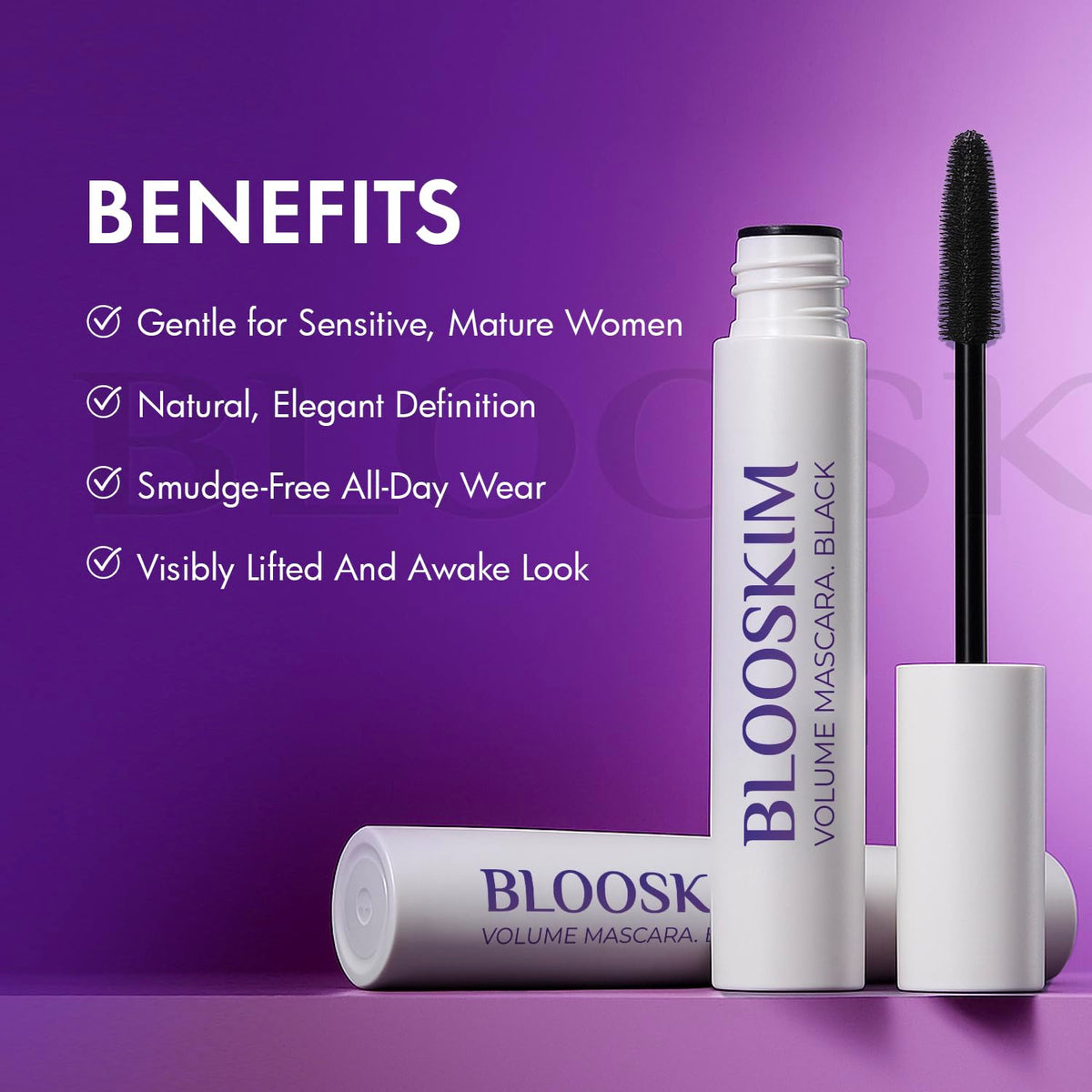 Mascara for Older Women 60 Plus Black Prime Lash Mascara - Blooskim Official Imagery - 7