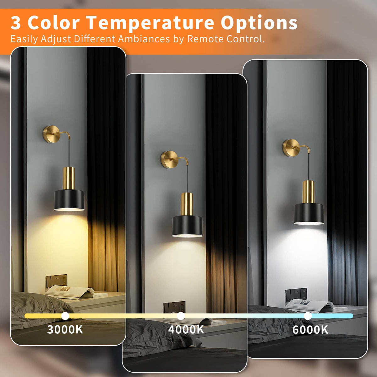 VerRon Battery Operated Wall Sconces Set of 2 with Remote - VerRon Official Imagery - 5