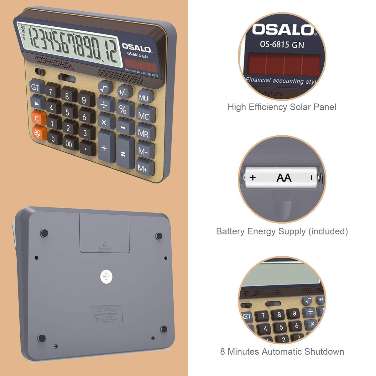 Desktop Calculator Extra Large 5 Inch LCD Display 12 Digit - pendancy Official Imagery - 8