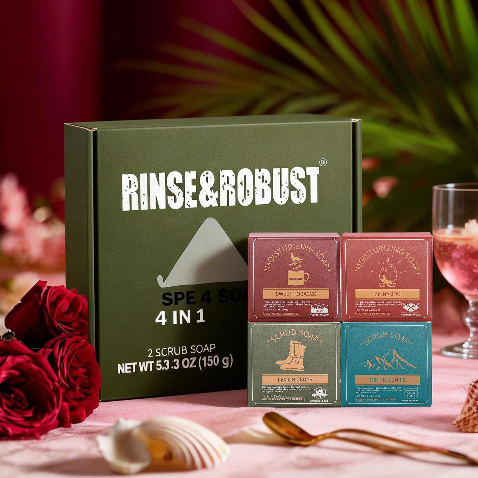 Rinse & Robust Mens Bar Soap Cleansing Bar Moisturizing & Exfoliating Scrub - Rinse & Robust Official Product View 3