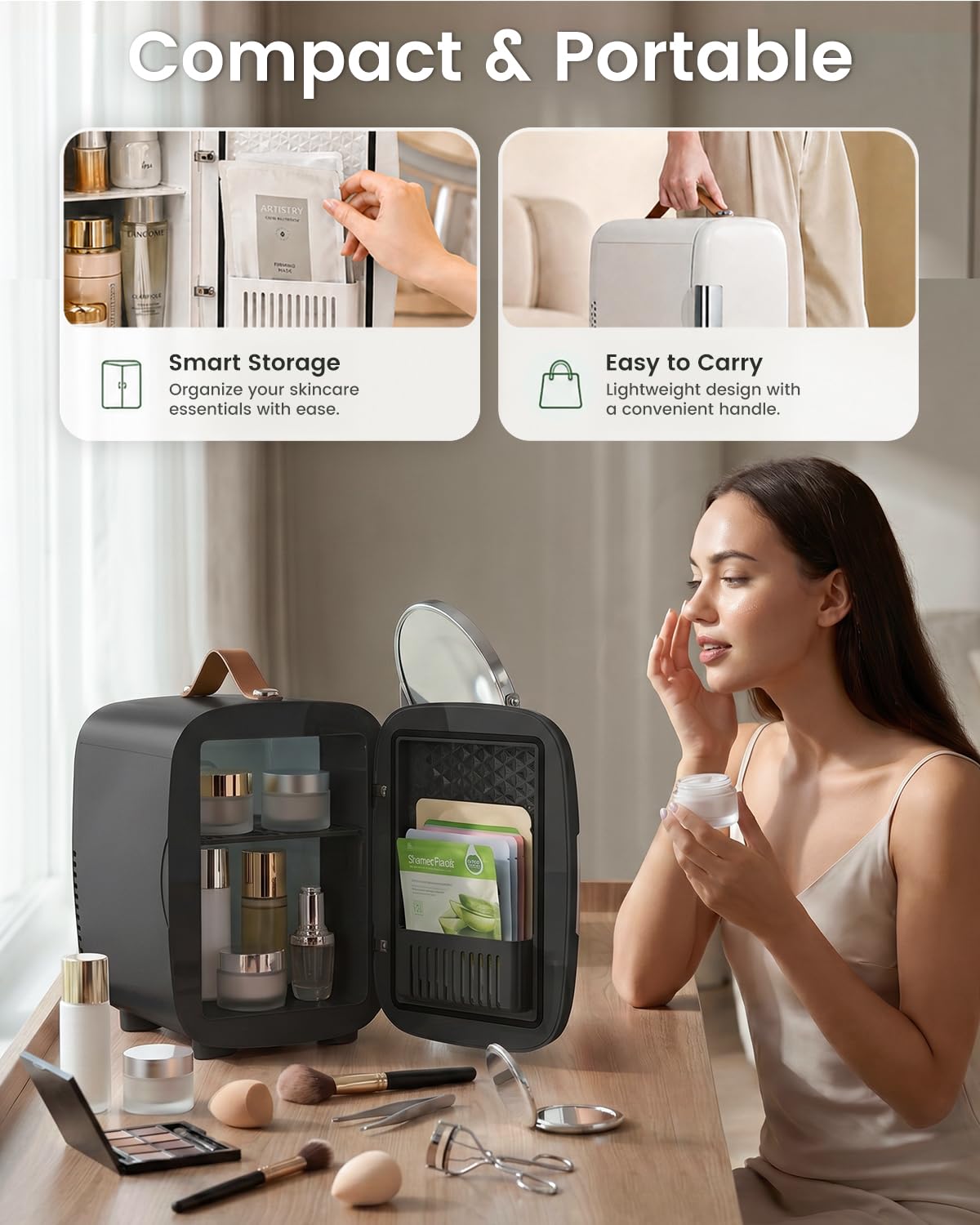 Cosmetic Fridge Portable Mini Fridge for Skincare Food - FANSEXPERT Official Imagery - 8