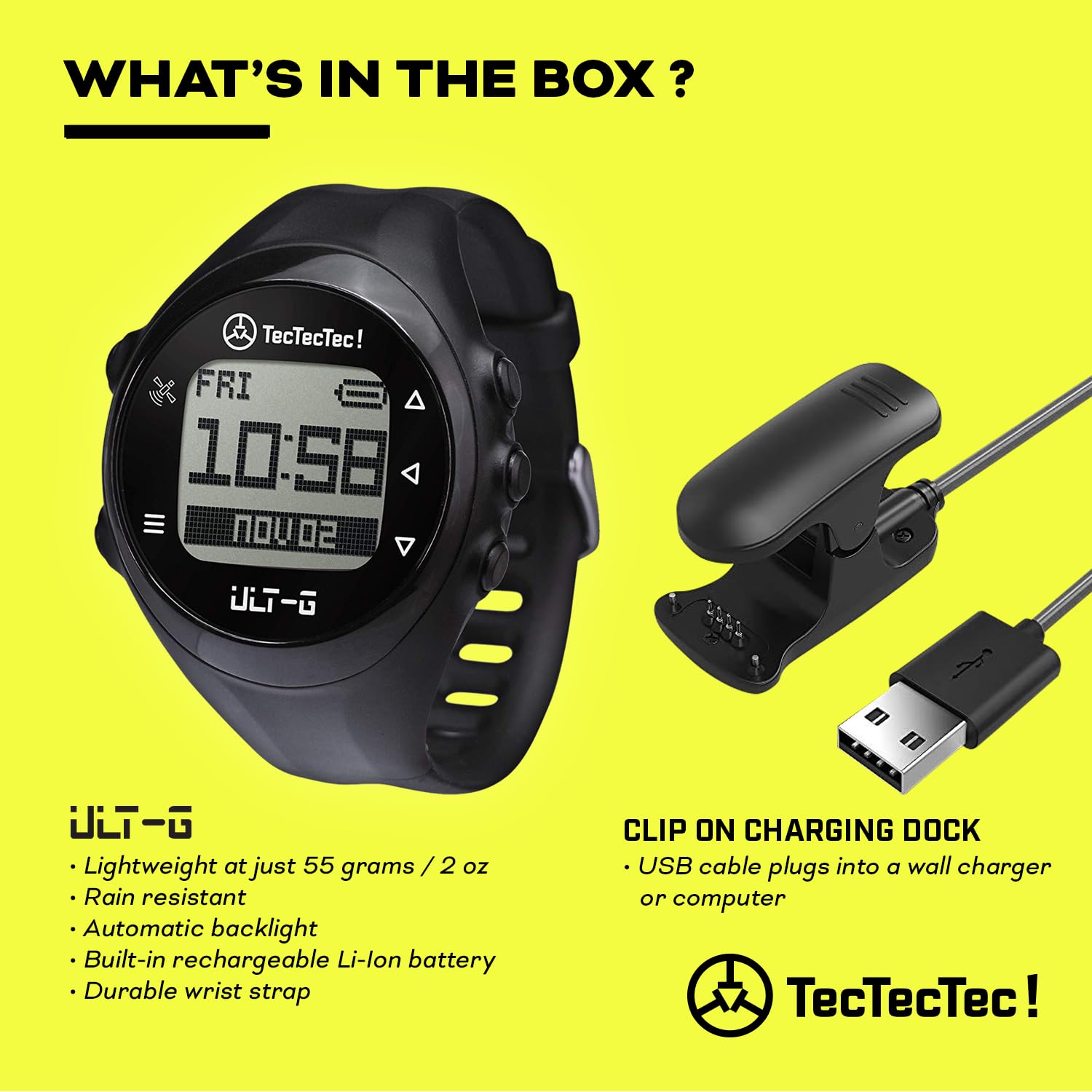 TecTecTec ULT-G Golf GPS Watch – Simple & Easy Distance Watch, No App - View 3