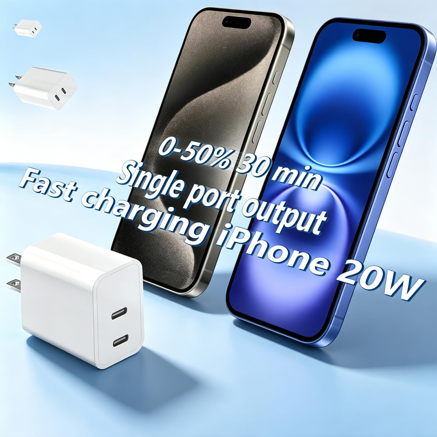 Dirsir Dual USB C Charger Block for Apple Watch 11 10 iWatch iPhone iP - View 2