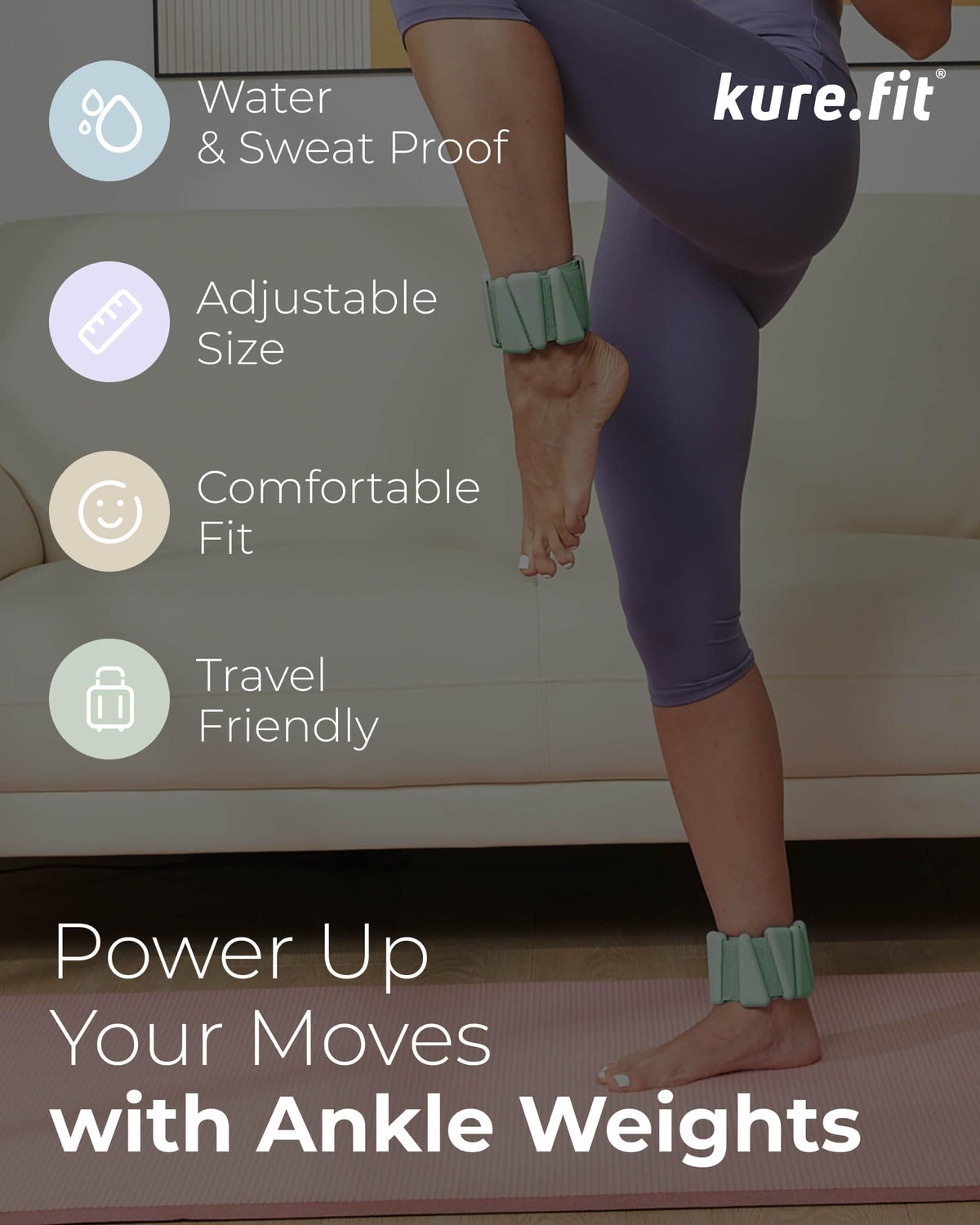 Pilates Wrist Ankle Weights - kure.fit Official Imagery - 7